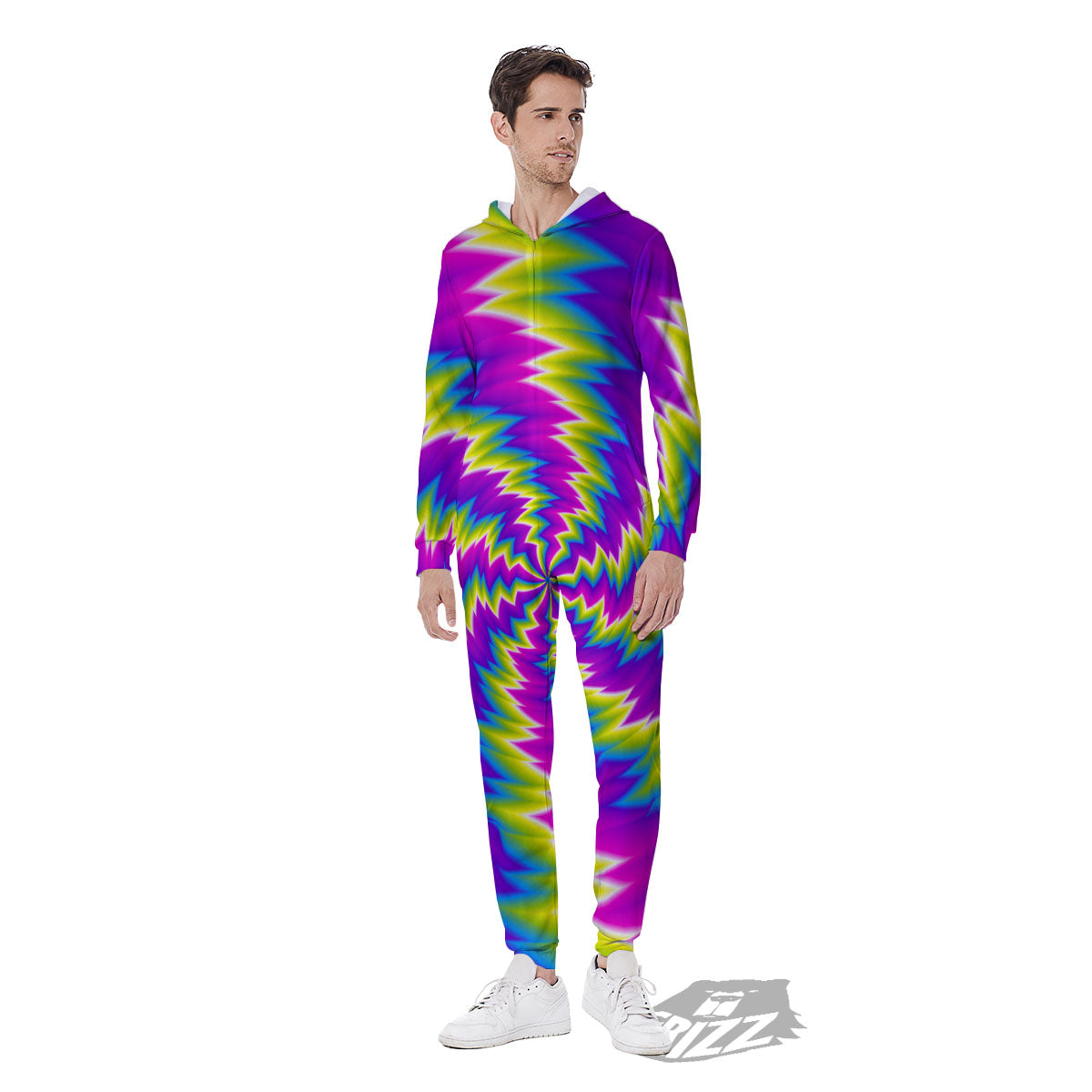 Illusion Optical Psychedelic Radiant Men's Jumpsuit-grizzshop