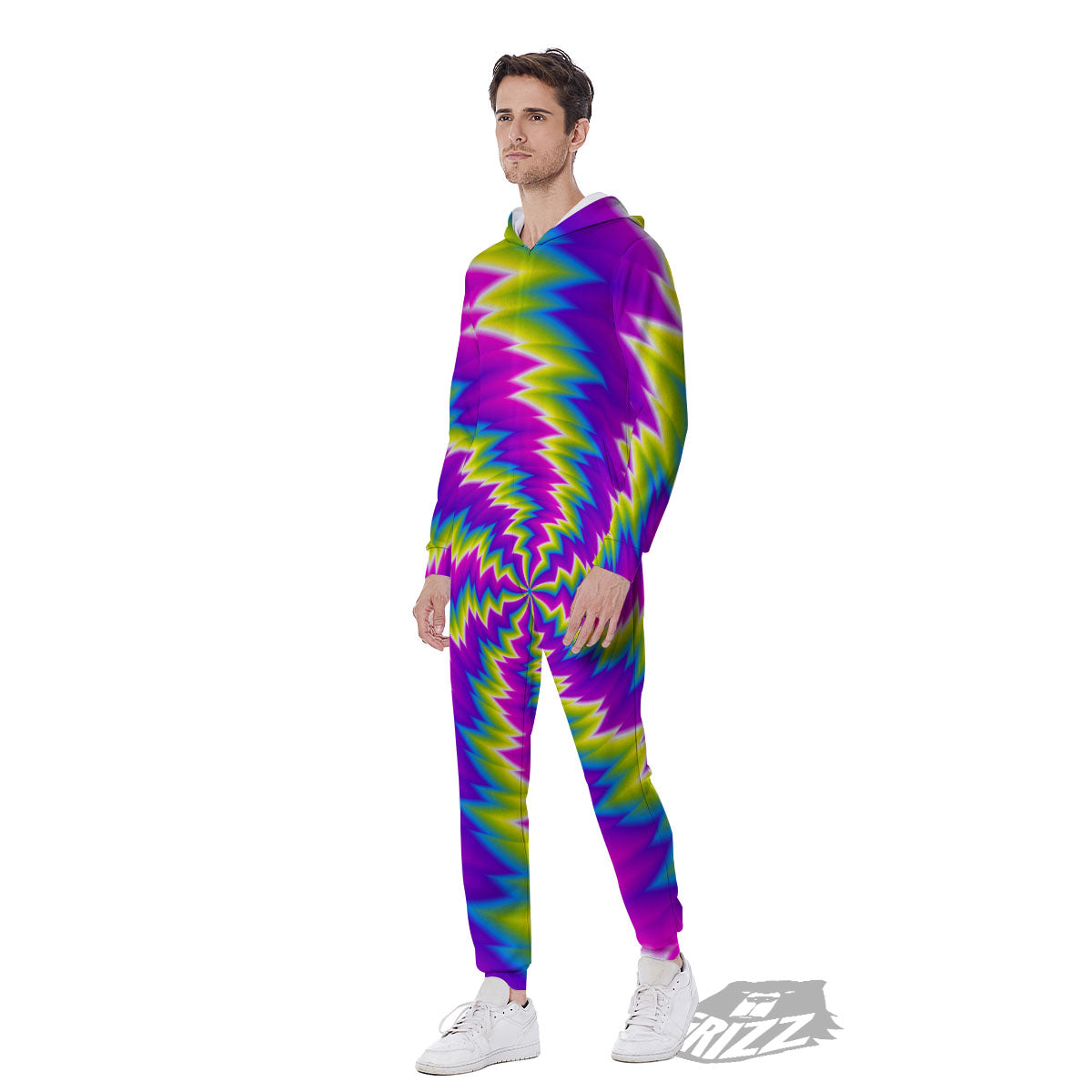 Illusion Optical Psychedelic Radiant Men's Jumpsuit-grizzshop