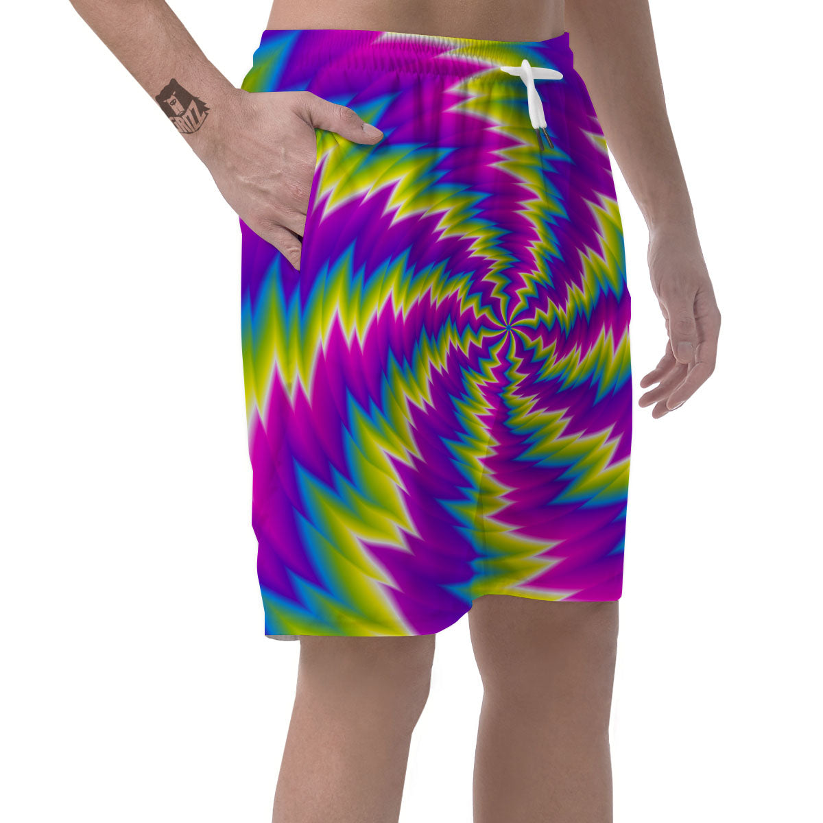 Illusion Optical Psychedelic Radiant Men's Shorts-grizzshop