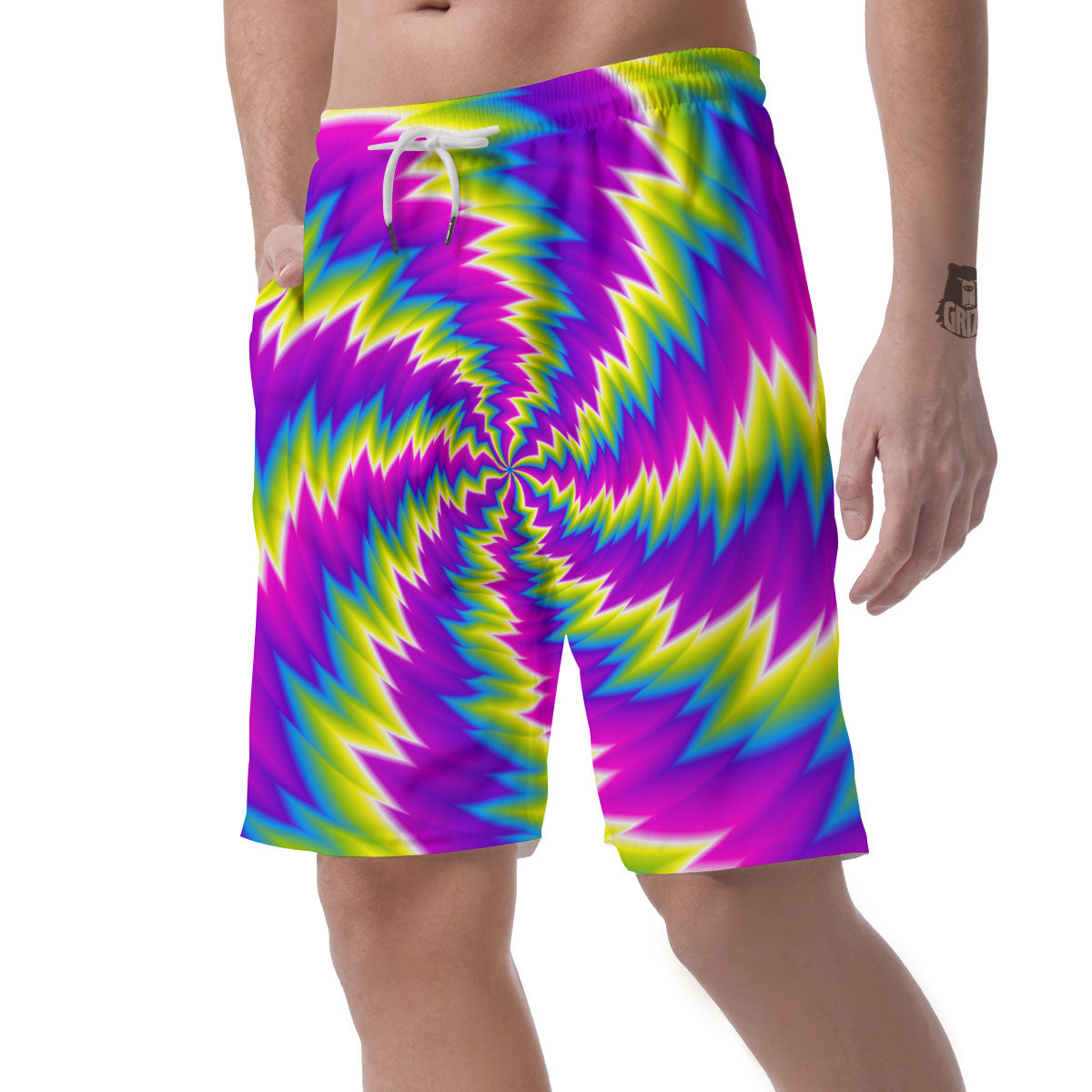 Illusion Optical Psychedelic Radiant Men's Shorts-grizzshop