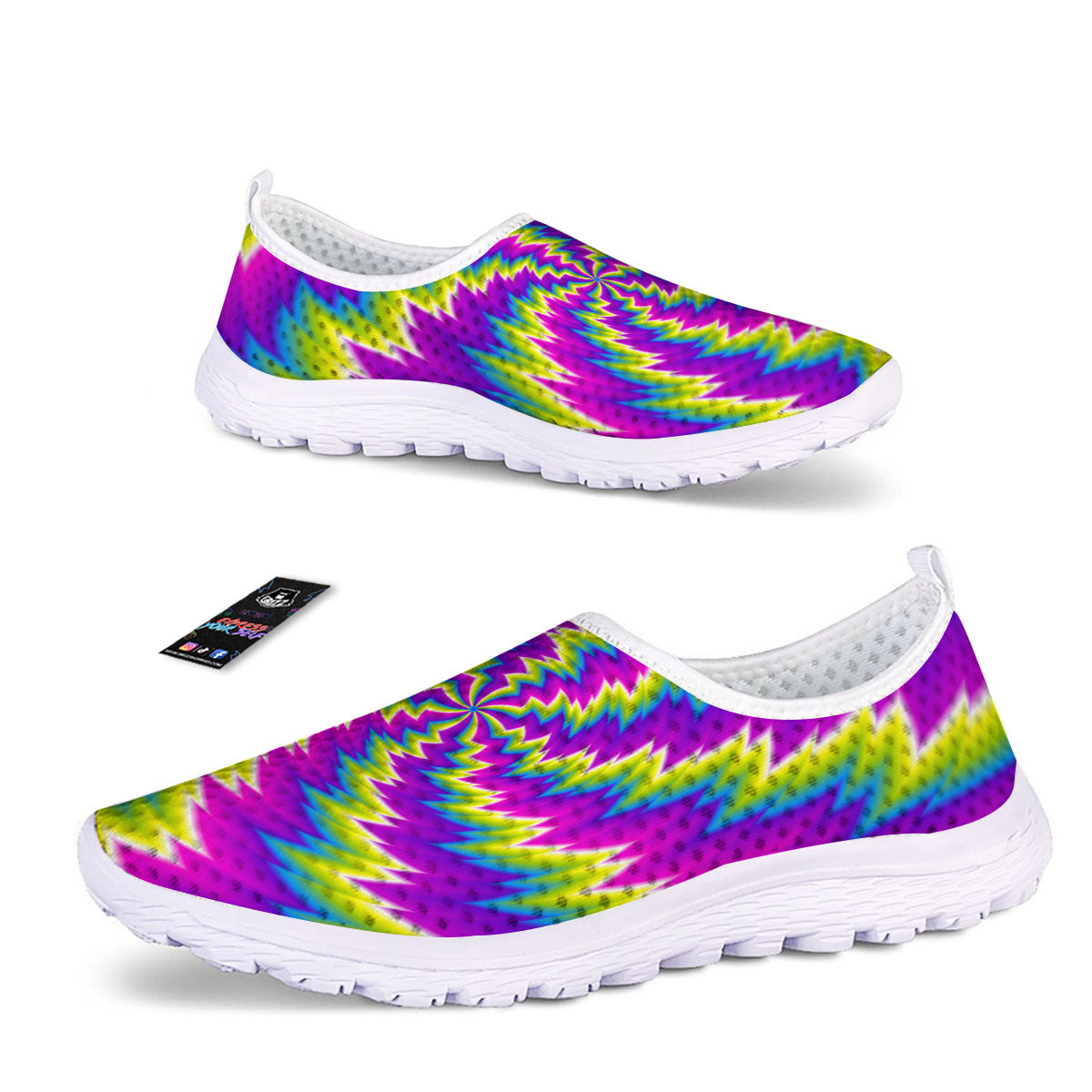 Illusion Optical Psychedelic Radiant Nurse Shoes-grizzshop