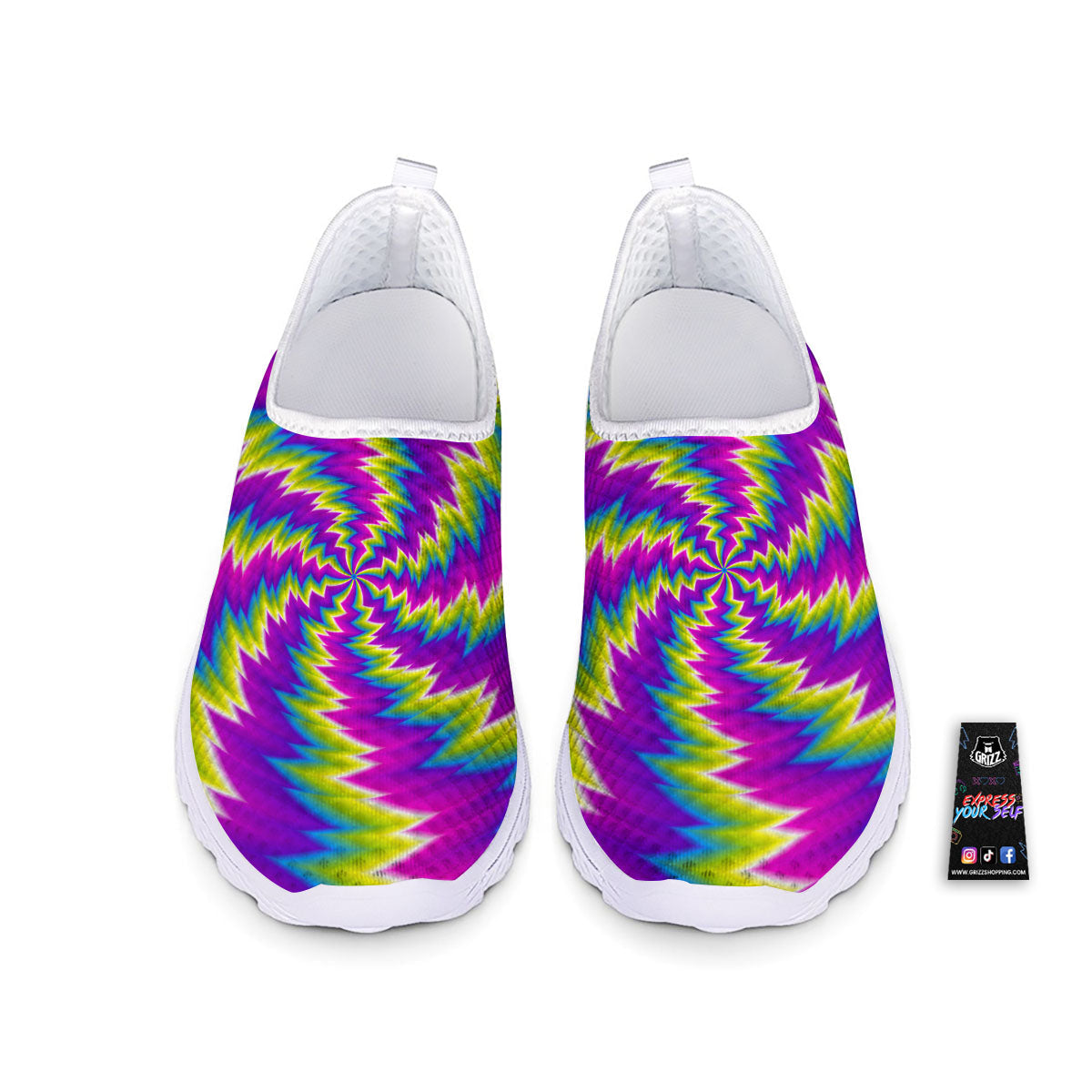 Illusion Optical Psychedelic Radiant Nurse Shoes-grizzshop
