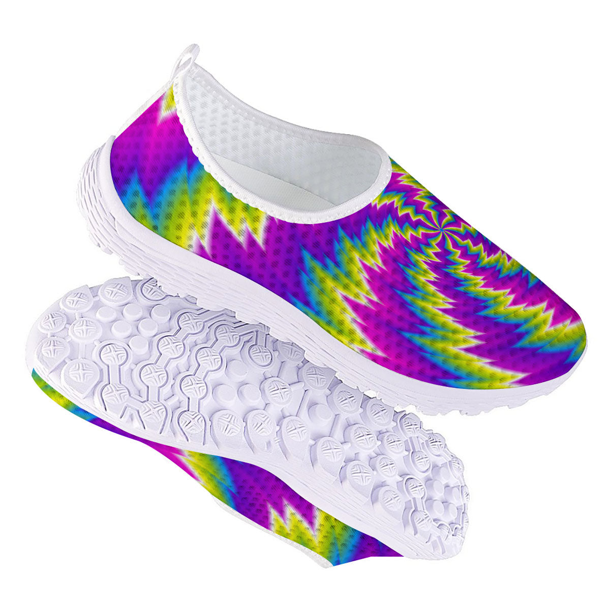Illusion Optical Psychedelic Radiant Nurse Shoes-grizzshop