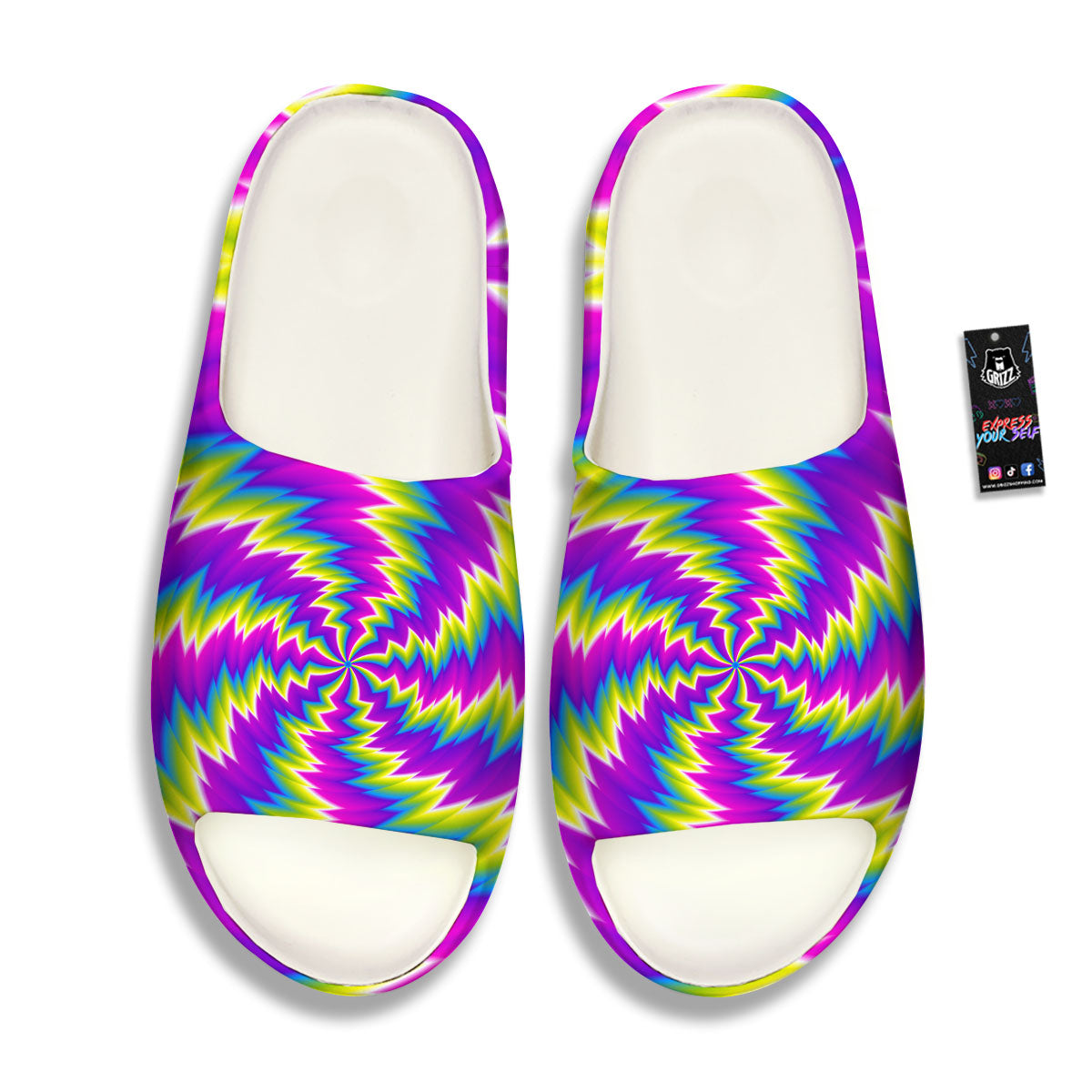 Illusion Optical Psychedelic Radiant Sandals-grizzshop