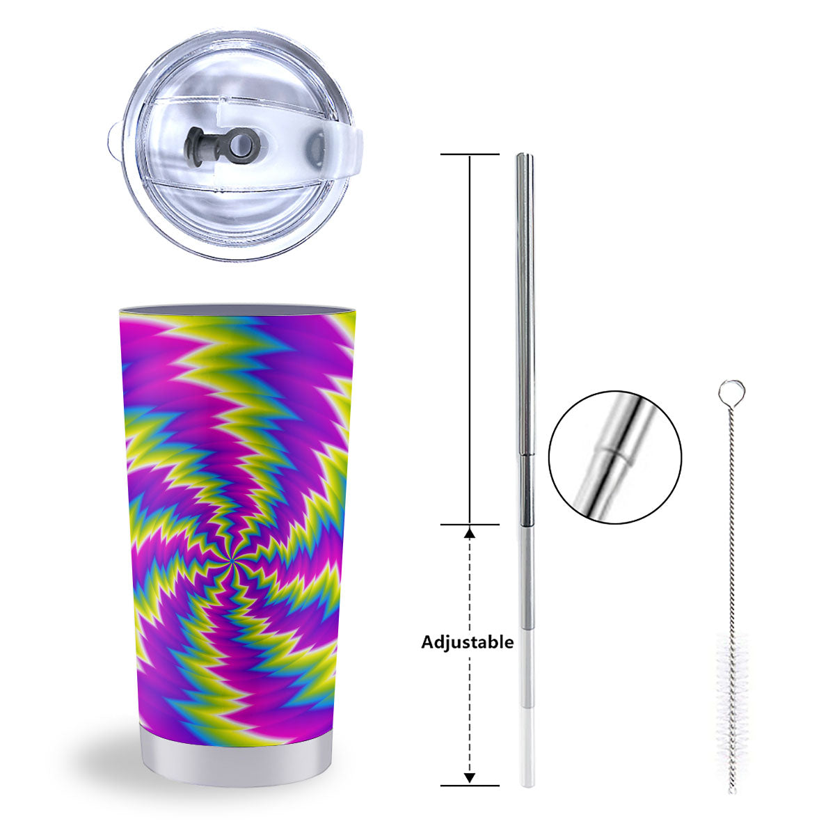 Illusion Optical Psychedelic Radiant Tumbler-grizzshop