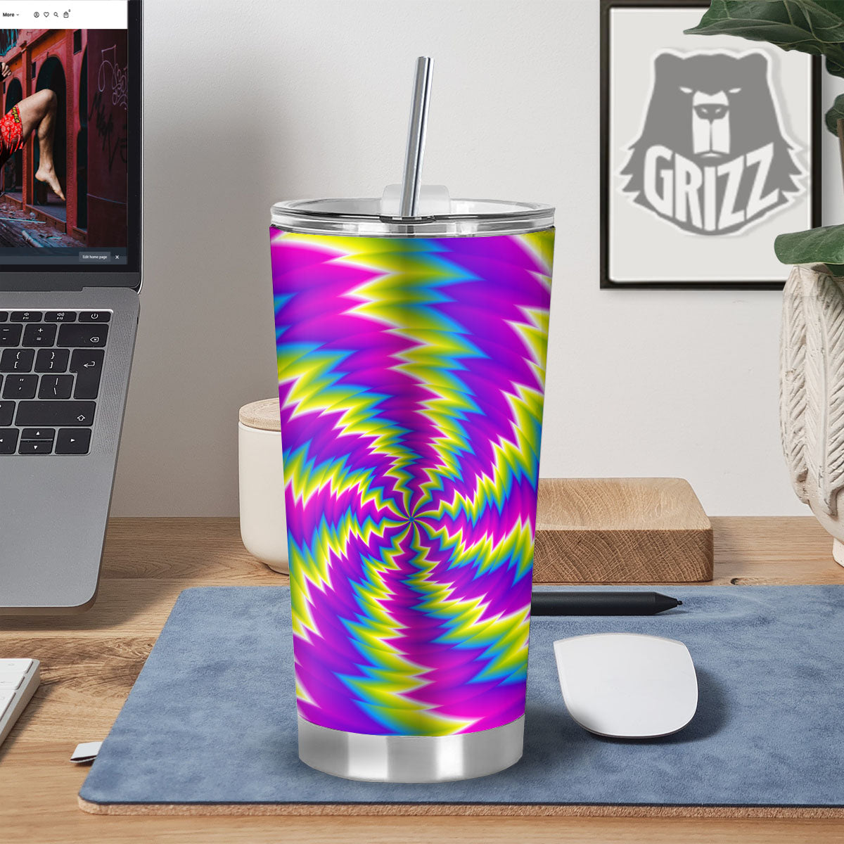 Illusion Optical Psychedelic Radiant Tumbler-grizzshop