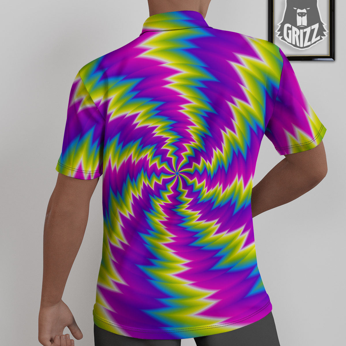Illusion Optical Psychedelic Radiant Untucked Shirts-grizzshop