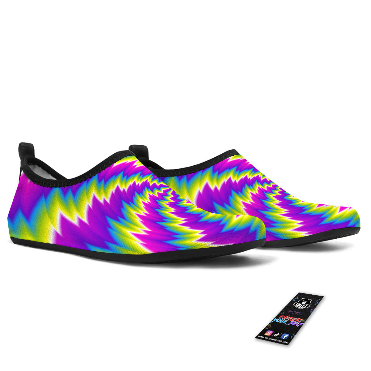 Illusion Optical Psychedelic Radiant Water Shoes-grizzshop
