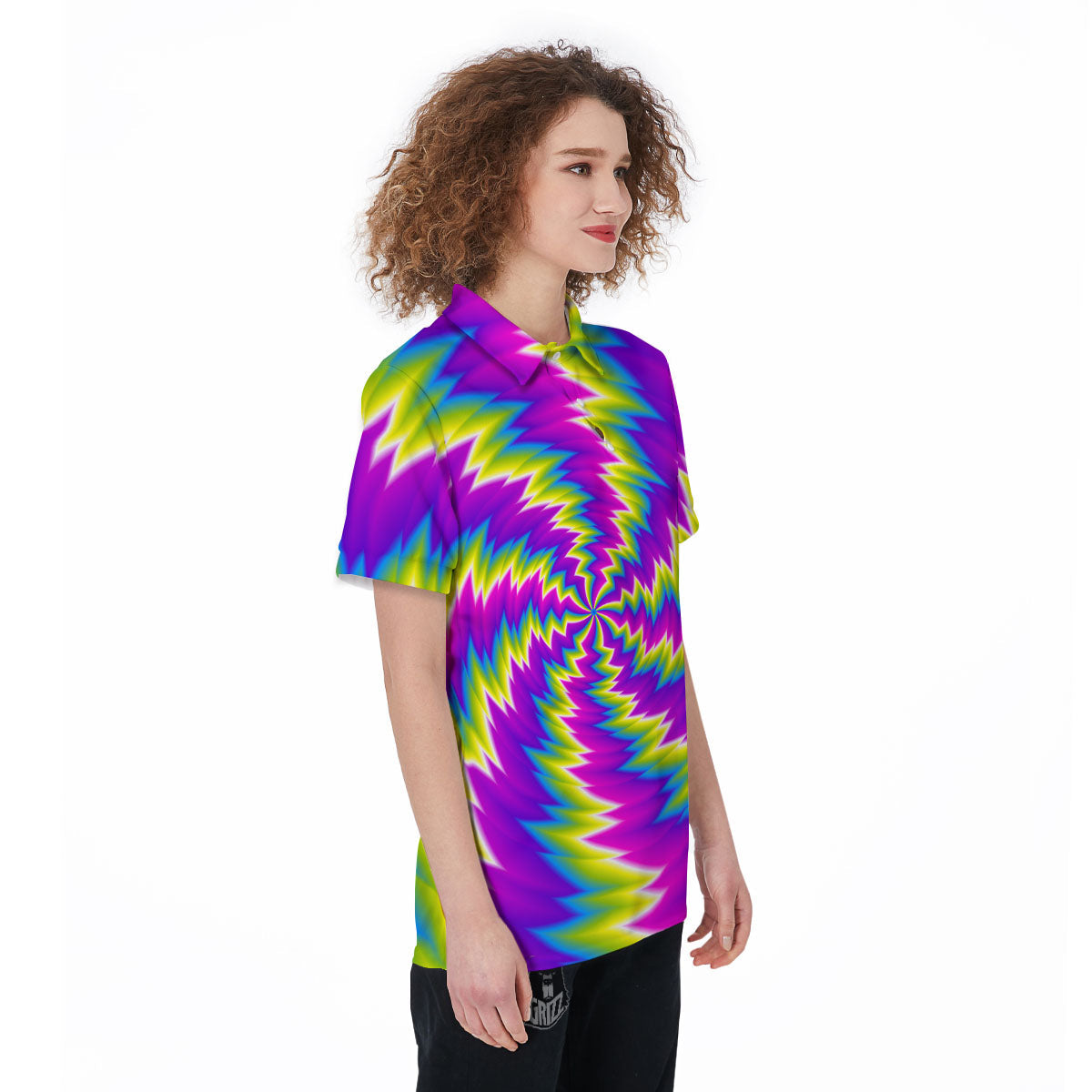 Illusion Optical Psychedelic Radiant Women's Golf Shirts-grizzshop