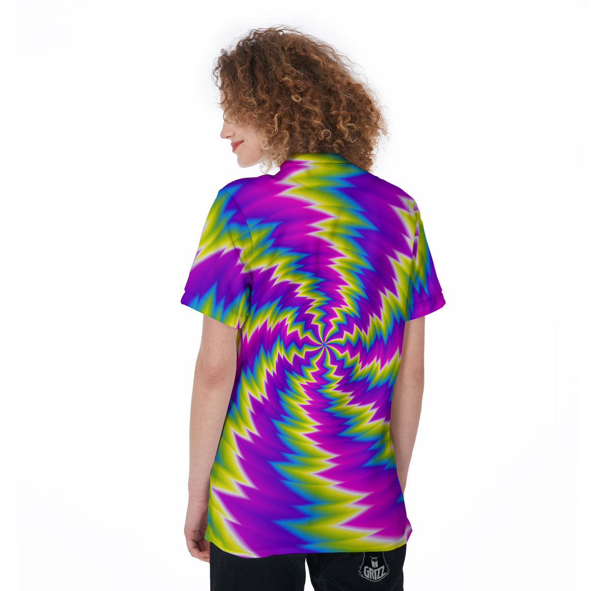 Illusion Optical Psychedelic Radiant Women's Golf Shirts-grizzshop