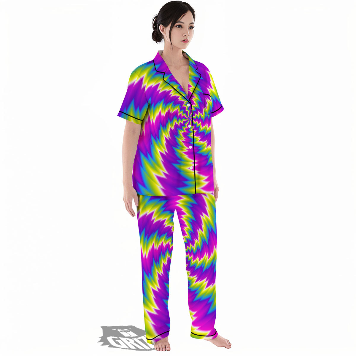 Illusion Optical Psychedelic Radiant Women's Pajamas Set-grizzshop