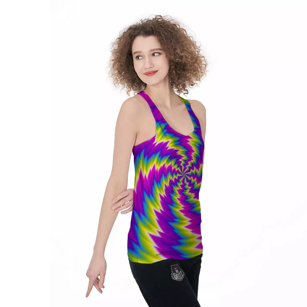 Illusion Optical Psychedelic Radiant Women's Racerback Tank Top-grizzshop