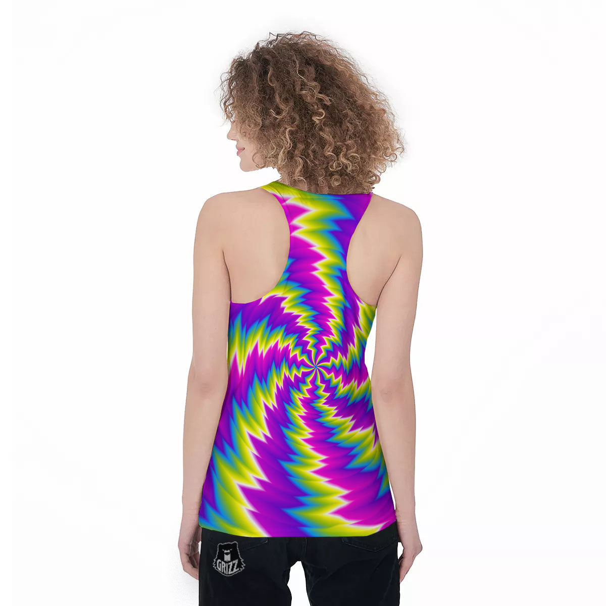 Illusion Optical Psychedelic Radiant Women's Racerback Tank Top-grizzshop