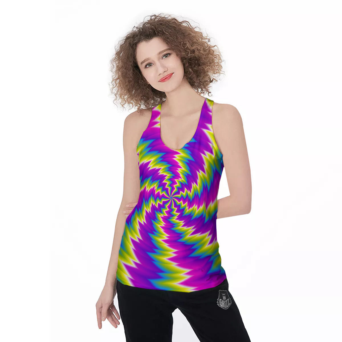 Illusion Optical Psychedelic Radiant Women's Racerback Tank Top-grizzshop