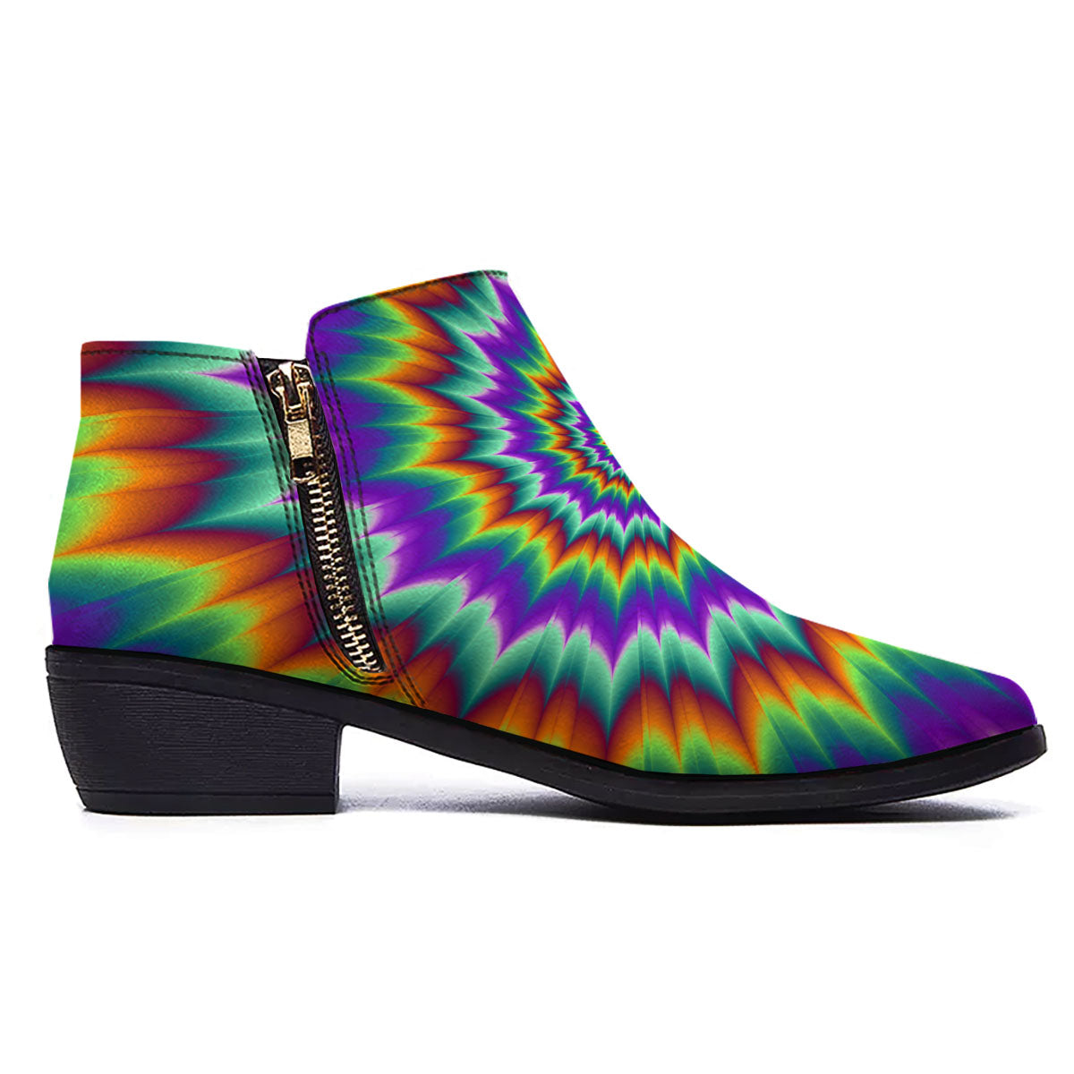 Illusion Optical Psychedelic Spiral Ankle Boots-grizzshop