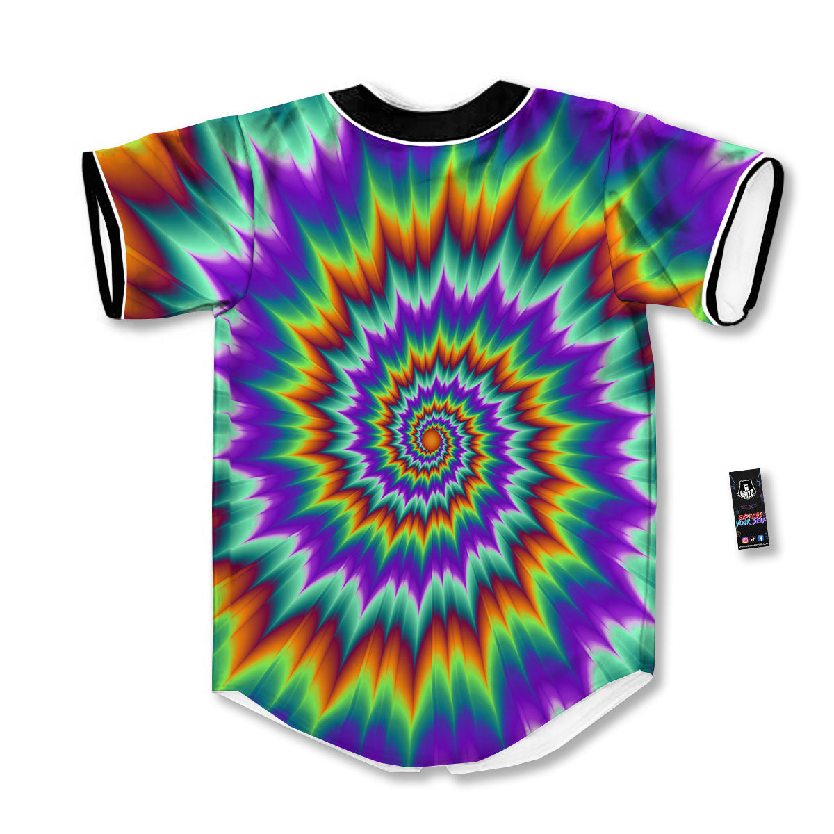 Illusion Optical Psychedelic Spiral Baseball Jersey-grizzshop