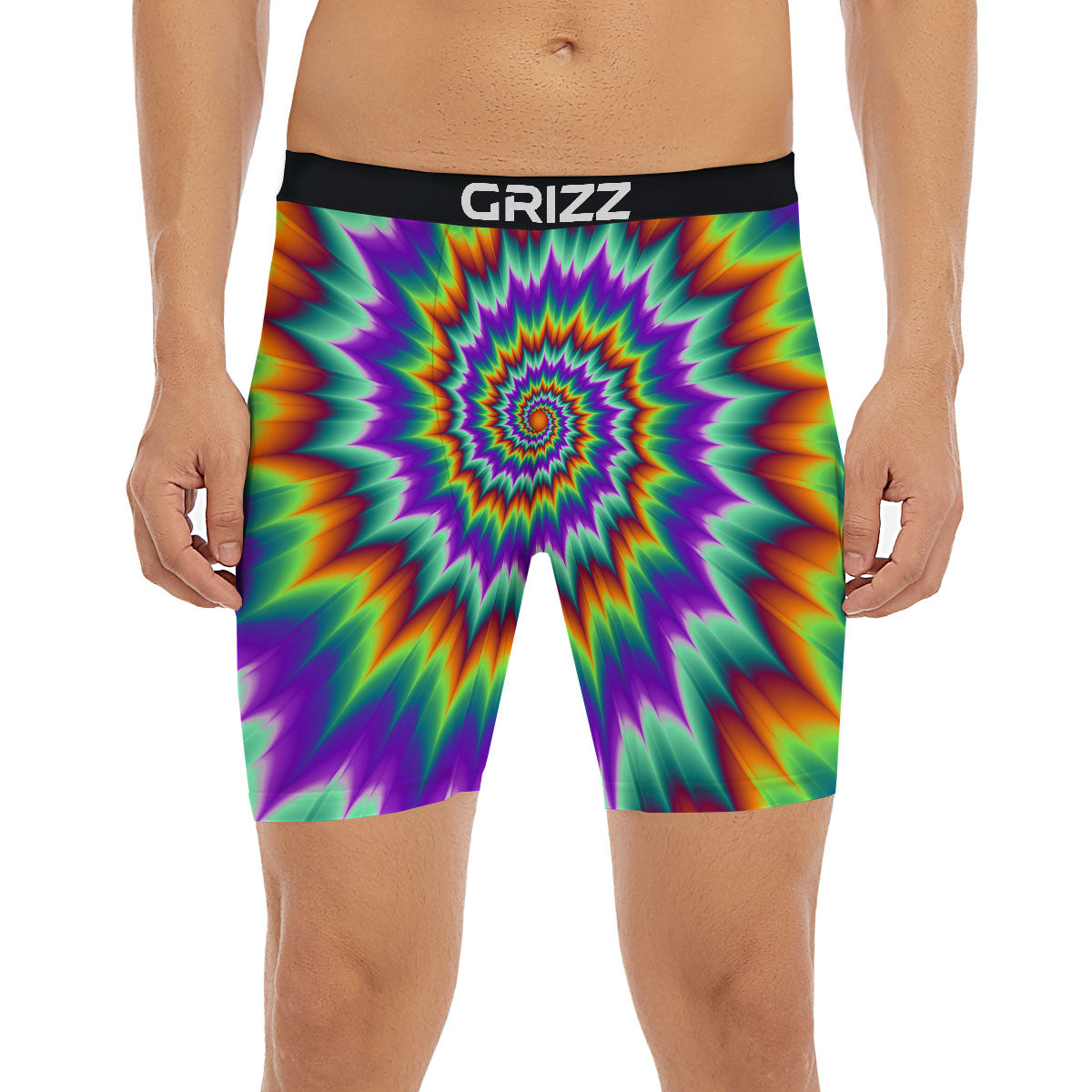 Illusion Optical Psychedelic Spiral Boxer Briefs-grizzshop