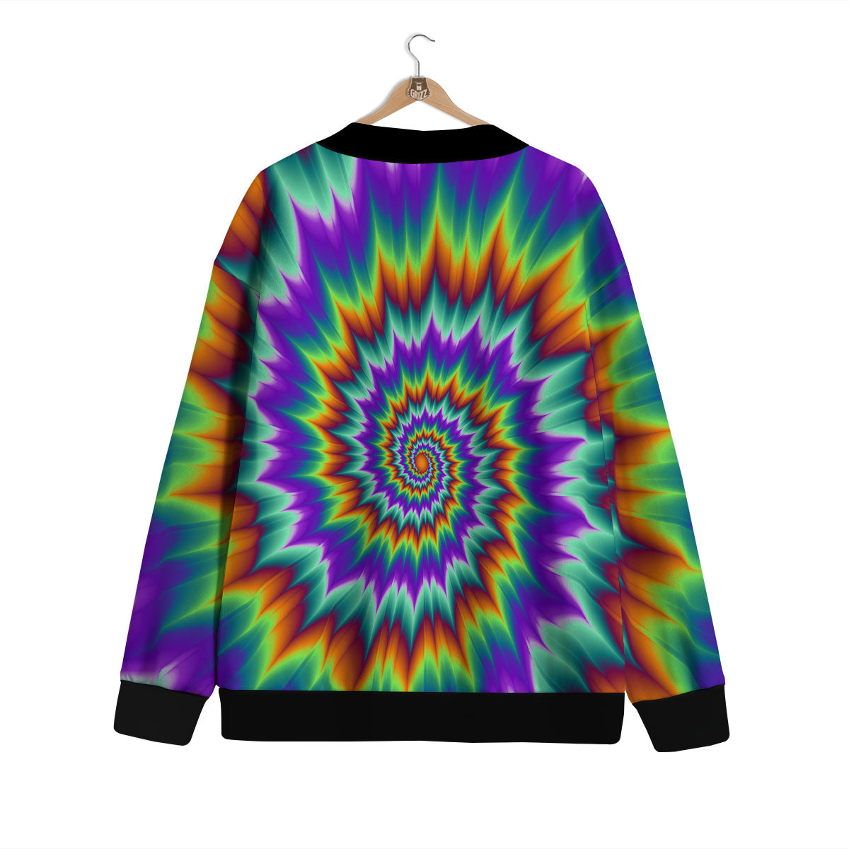 Illusion Optical Psychedelic Spiral Cardigan-grizzshop