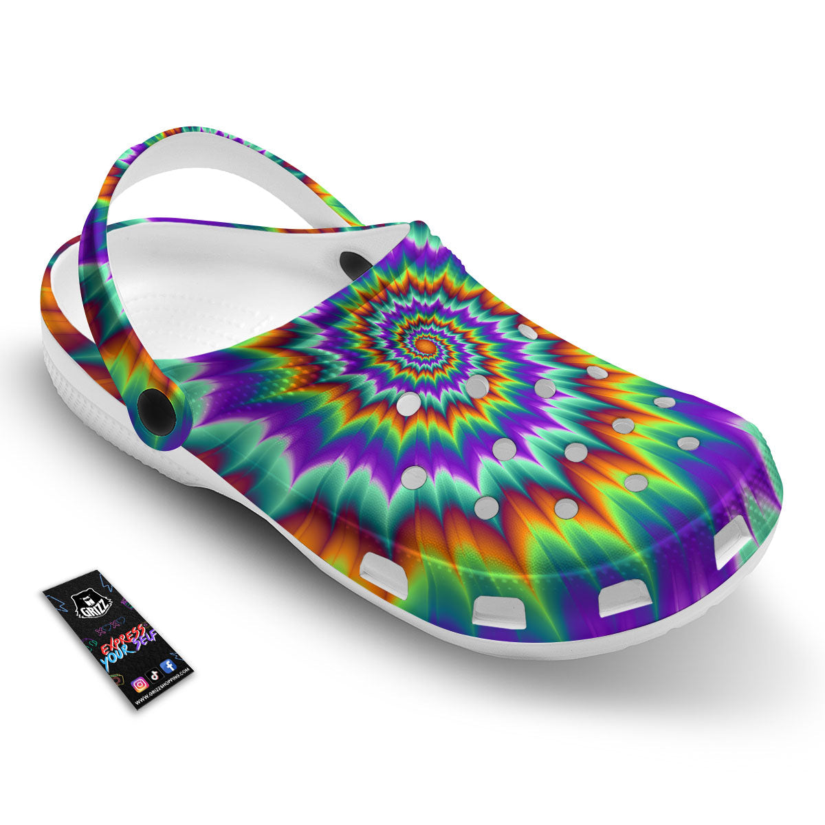 Illusion Optical Psychedelic Spiral Clog-grizzshop