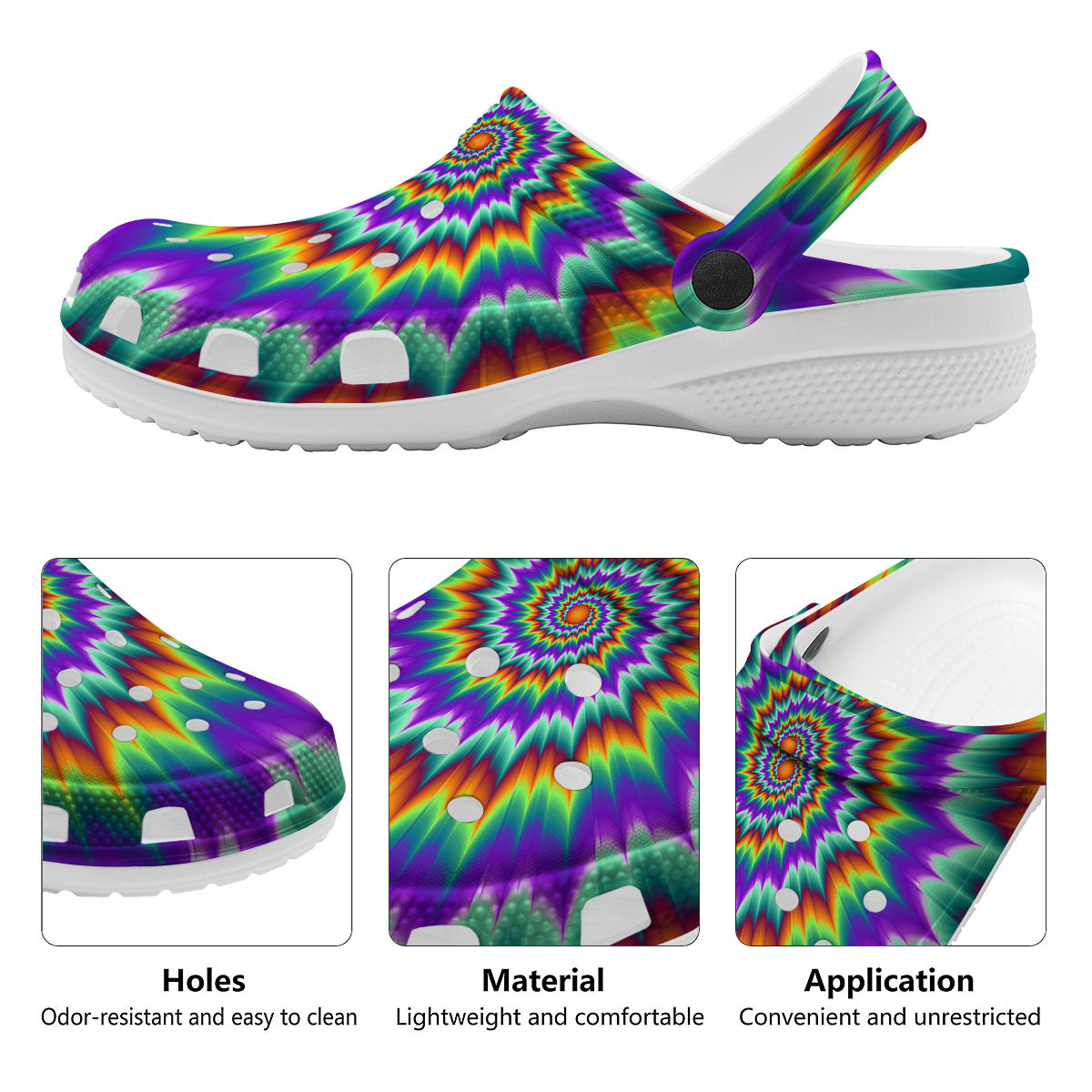 Illusion Optical Psychedelic Spiral Clog-grizzshop