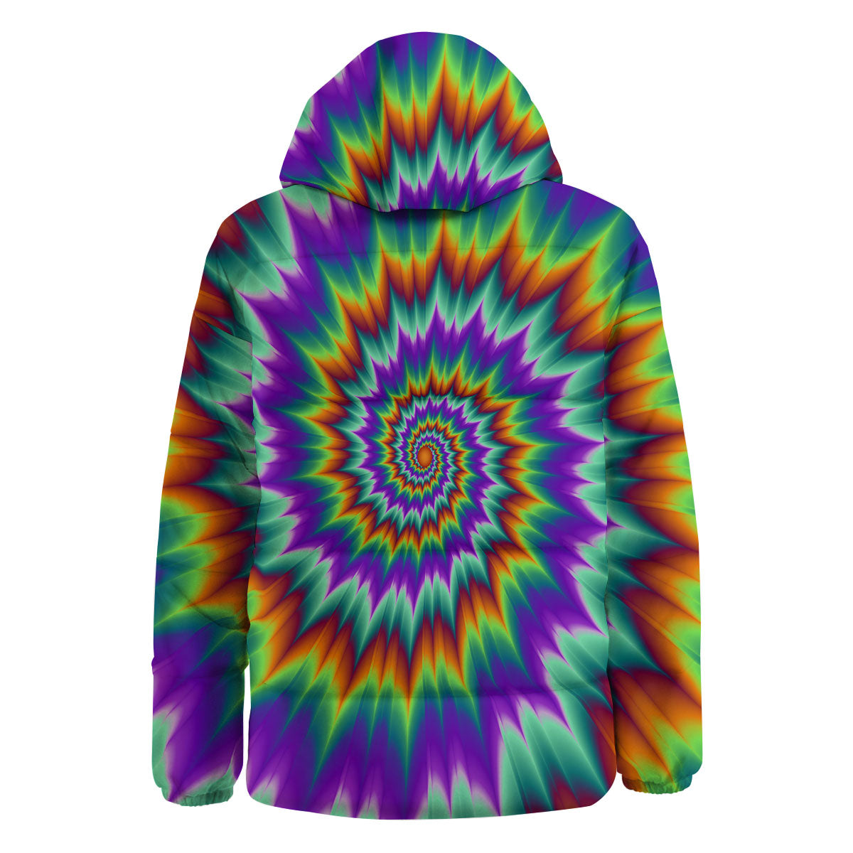 Illusion Optical Psychedelic Spiral Down Jacket-grizzshop