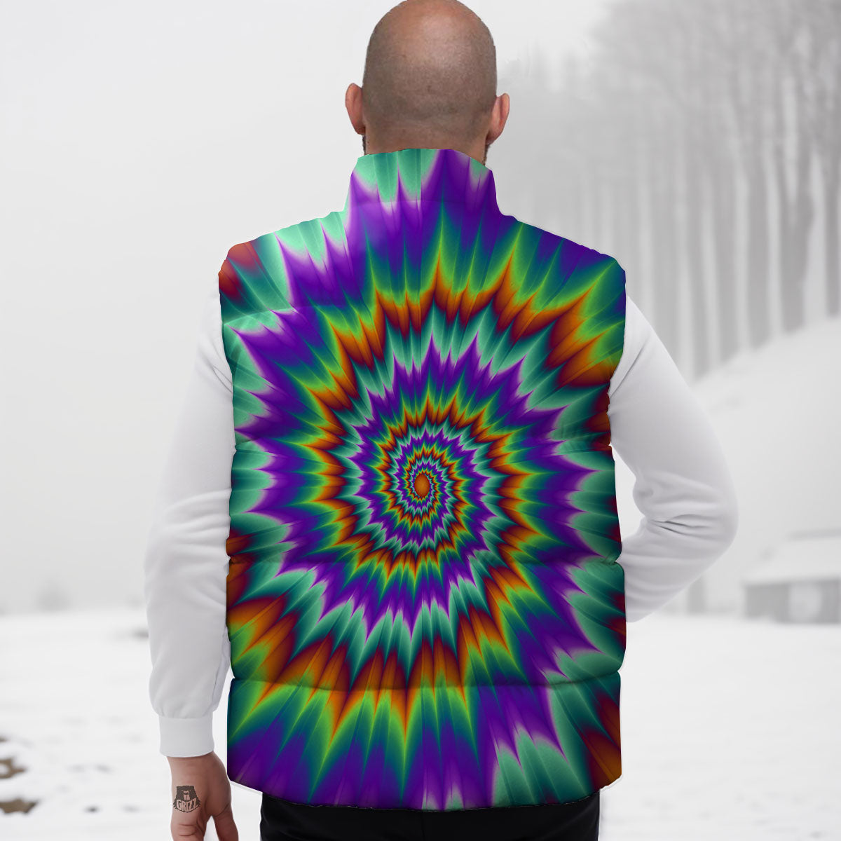 Illusion Optical Psychedelic Spiral Down Vest