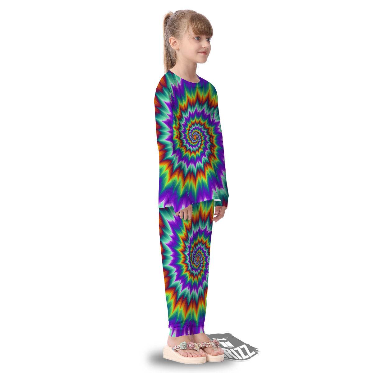 Illusion Optical Psychedelic Spiral Kid's Pajamas-grizzshop