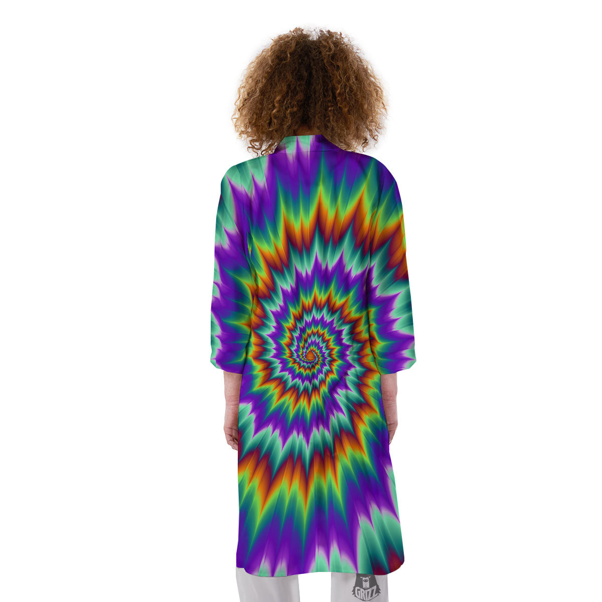 Illusion Optical Psychedelic Spiral Kimono-grizzshop