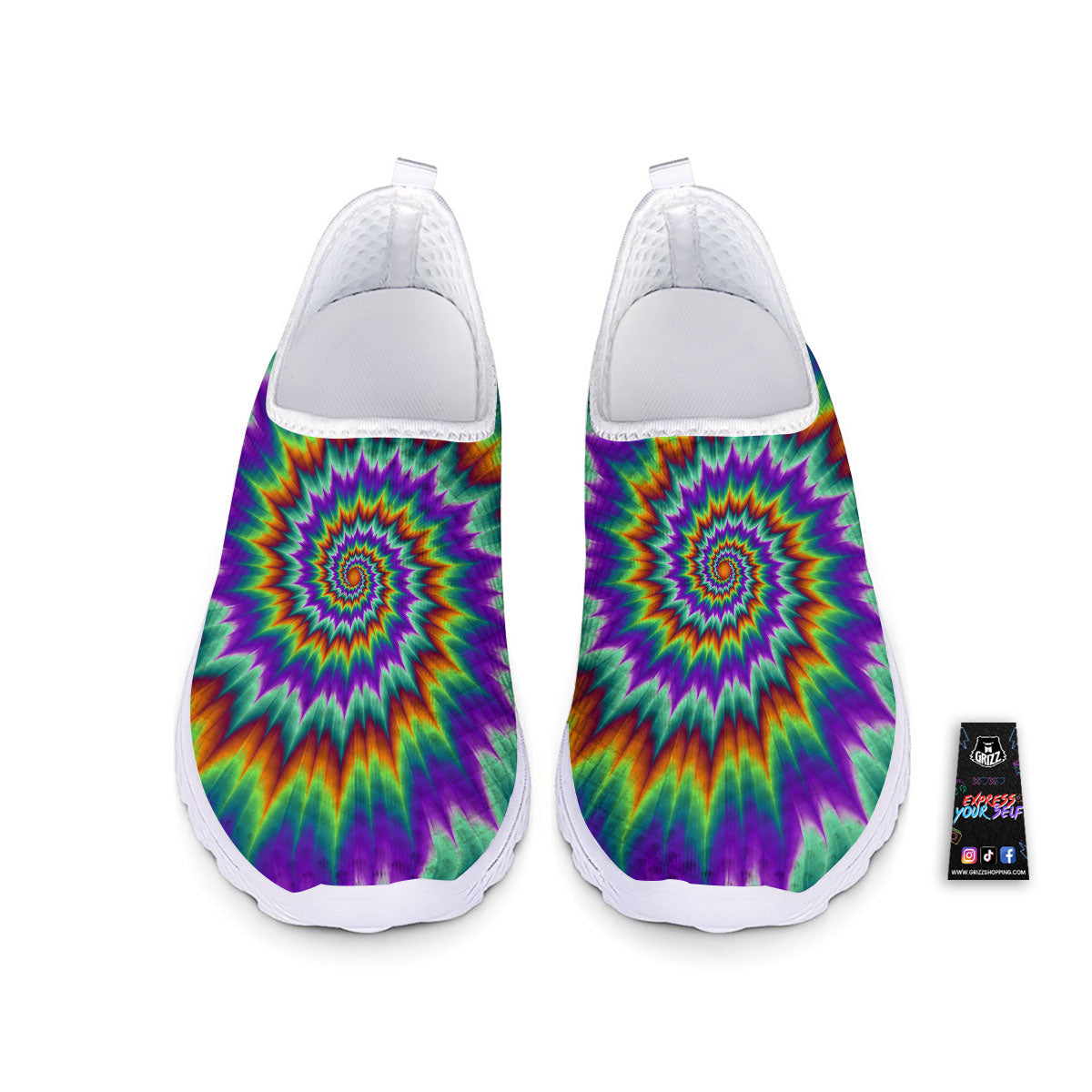 Illusion Optical Psychedelic Spiral Nurse Shoes-grizzshop