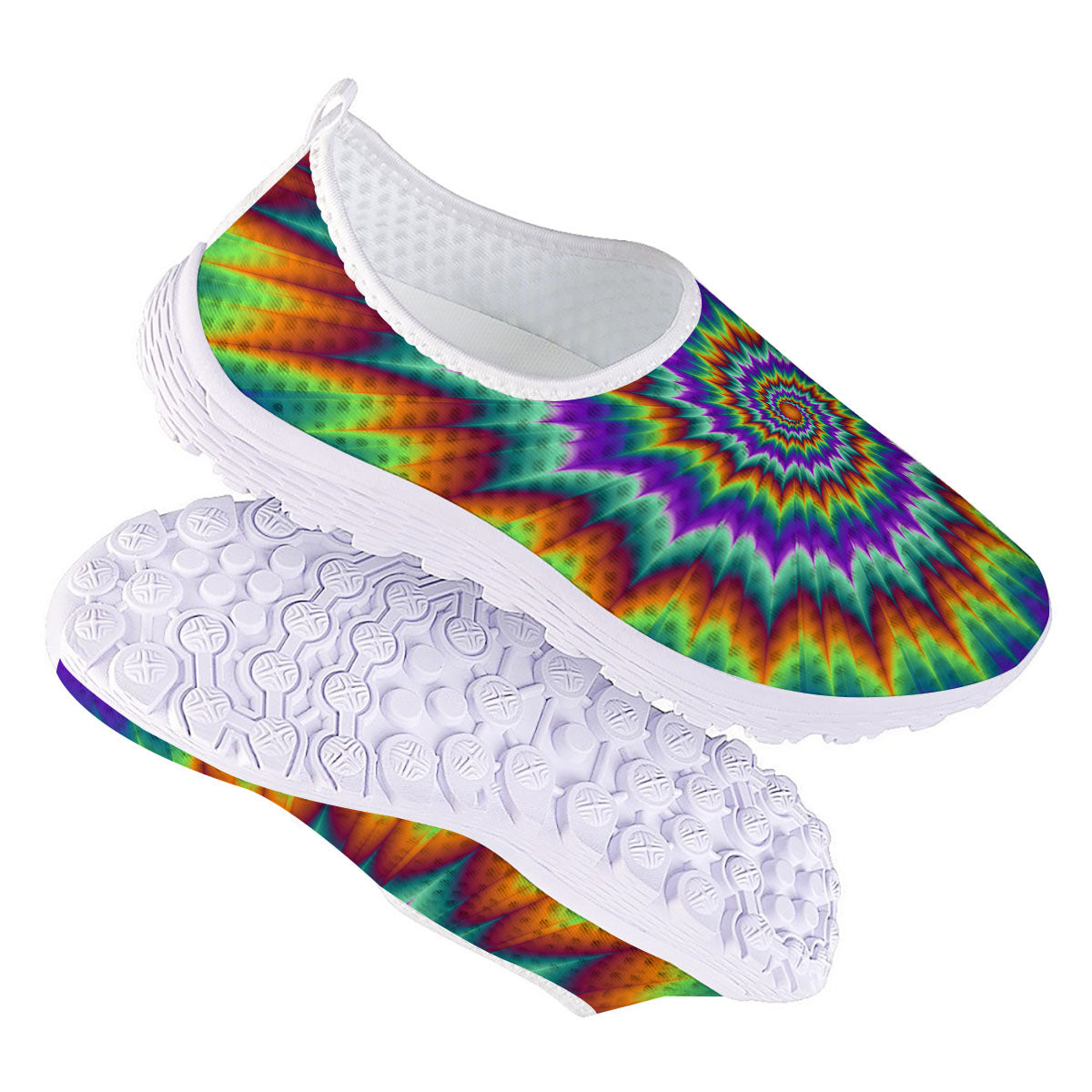 Illusion Optical Psychedelic Spiral Nurse Shoes-grizzshop