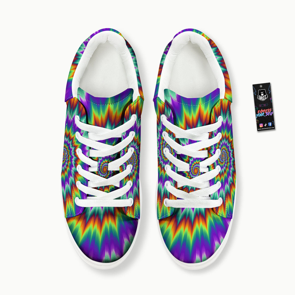 Illusion Optical Psychedelic Spiral Platform Shoes-grizzshop