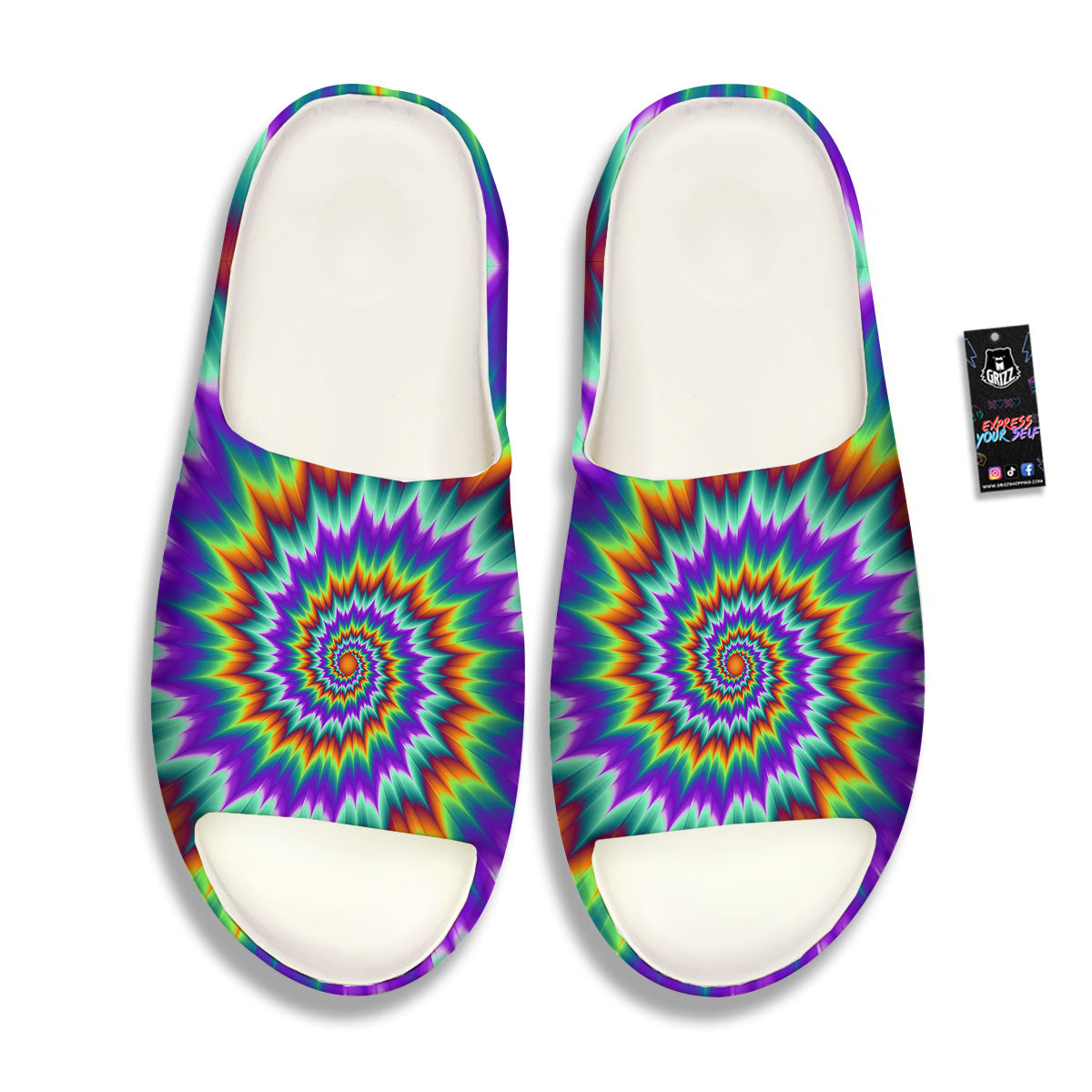 Illusion Optical Psychedelic Spiral Sandals-grizzshop