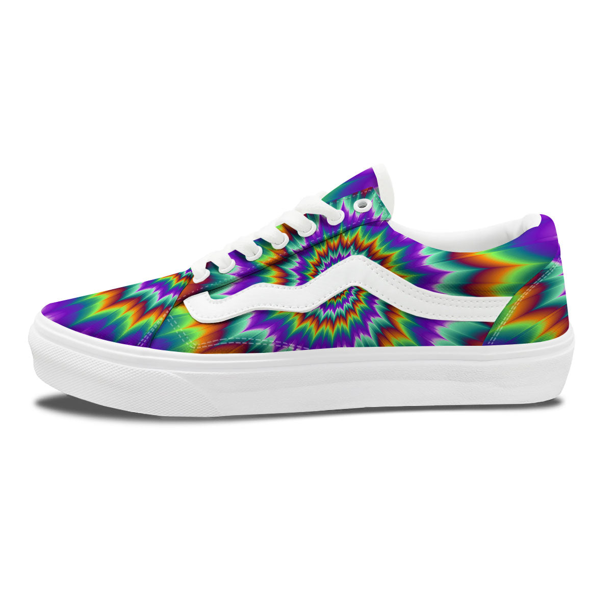 Illusion Optical Psychedelic Spiral Skate Shoes-grizzshop