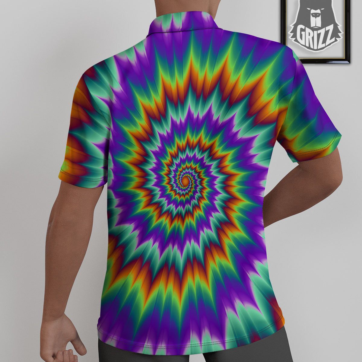 Illusion Optical Psychedelic Spiral Untucked Shirts-grizzshop