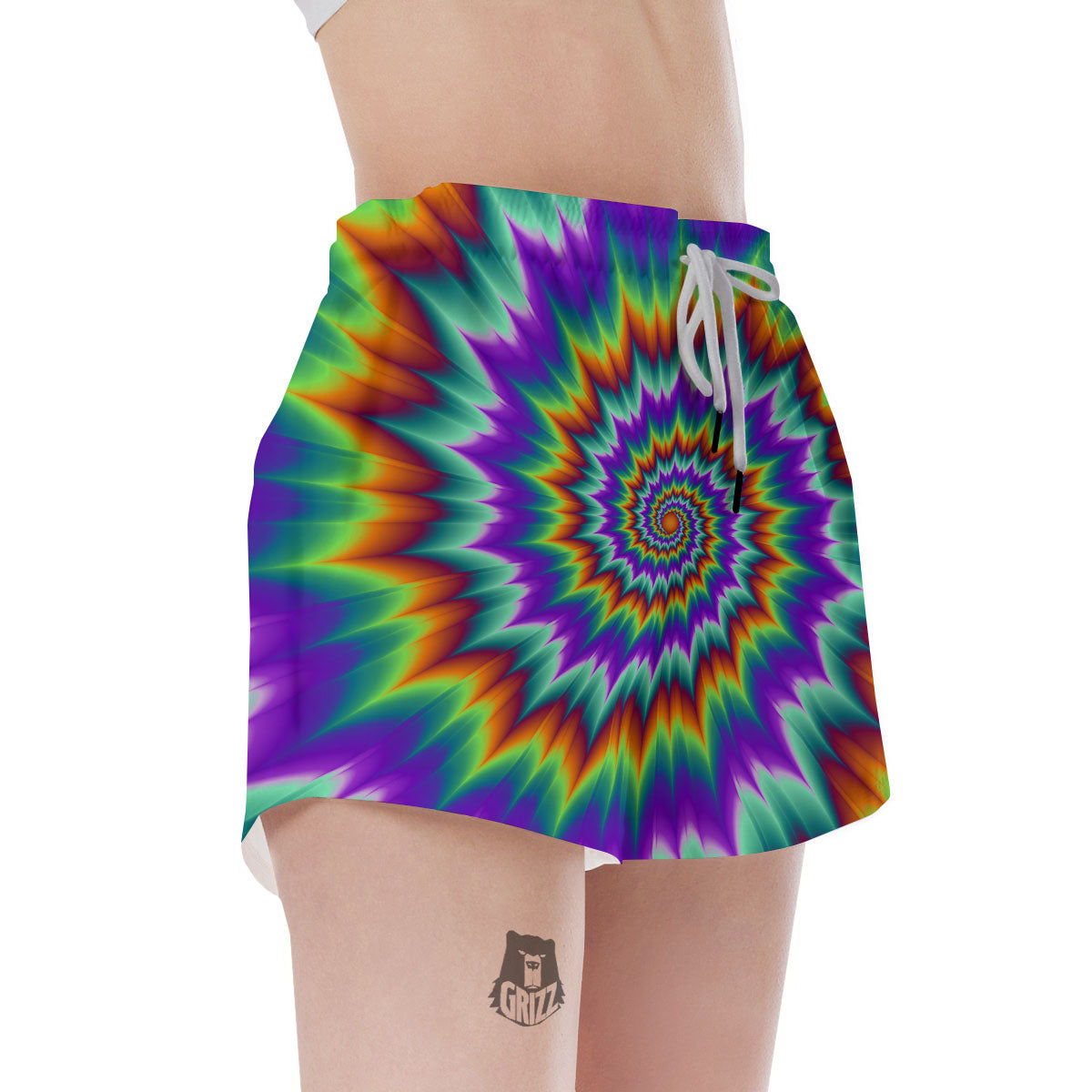 Illusion Optical Psychedelic Spiral Women's Shorts-grizzshop