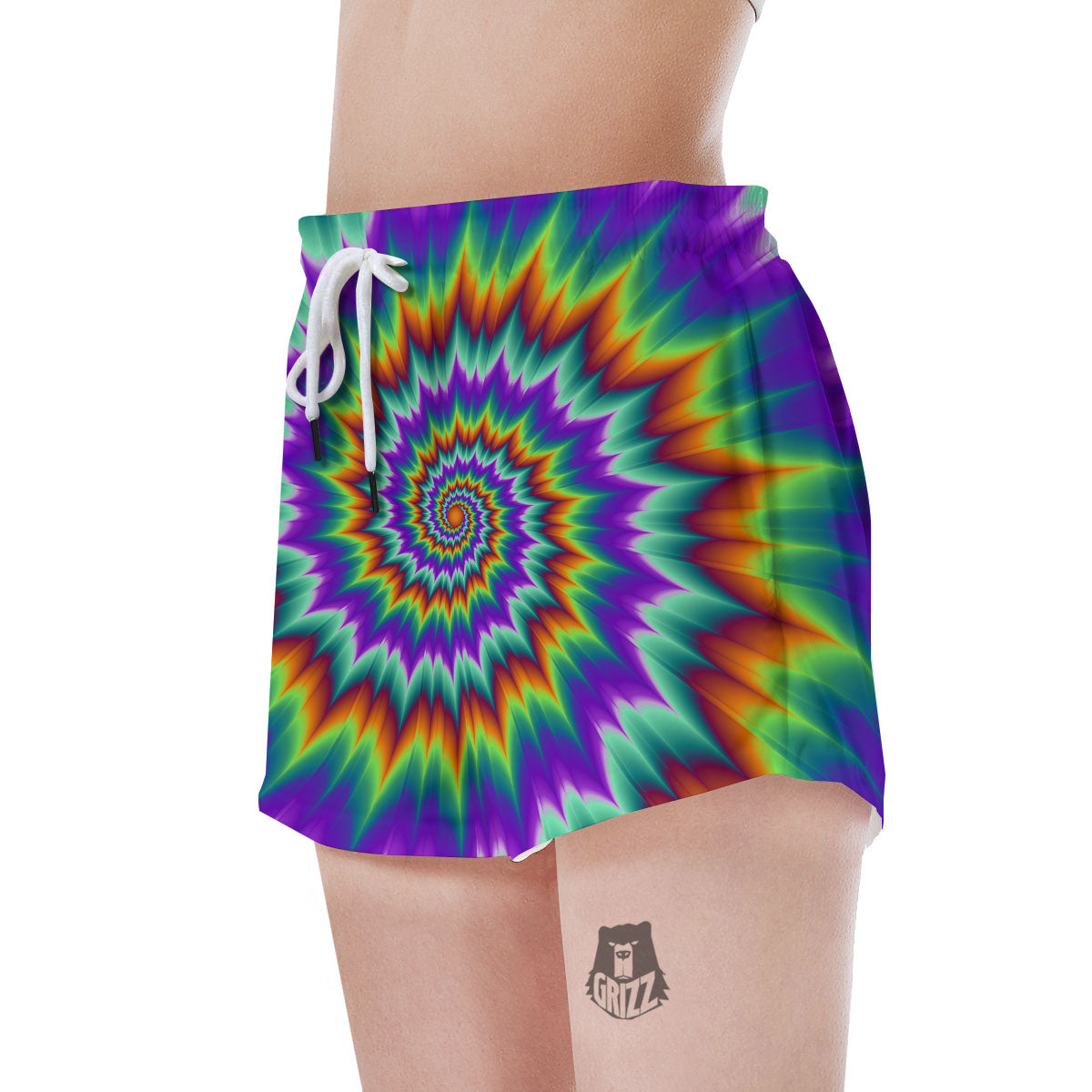 Illusion Optical Psychedelic Spiral Women's Shorts-grizzshop