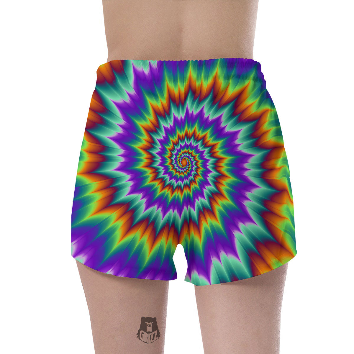 Illusion Optical Psychedelic Spiral Women's Shorts-grizzshop