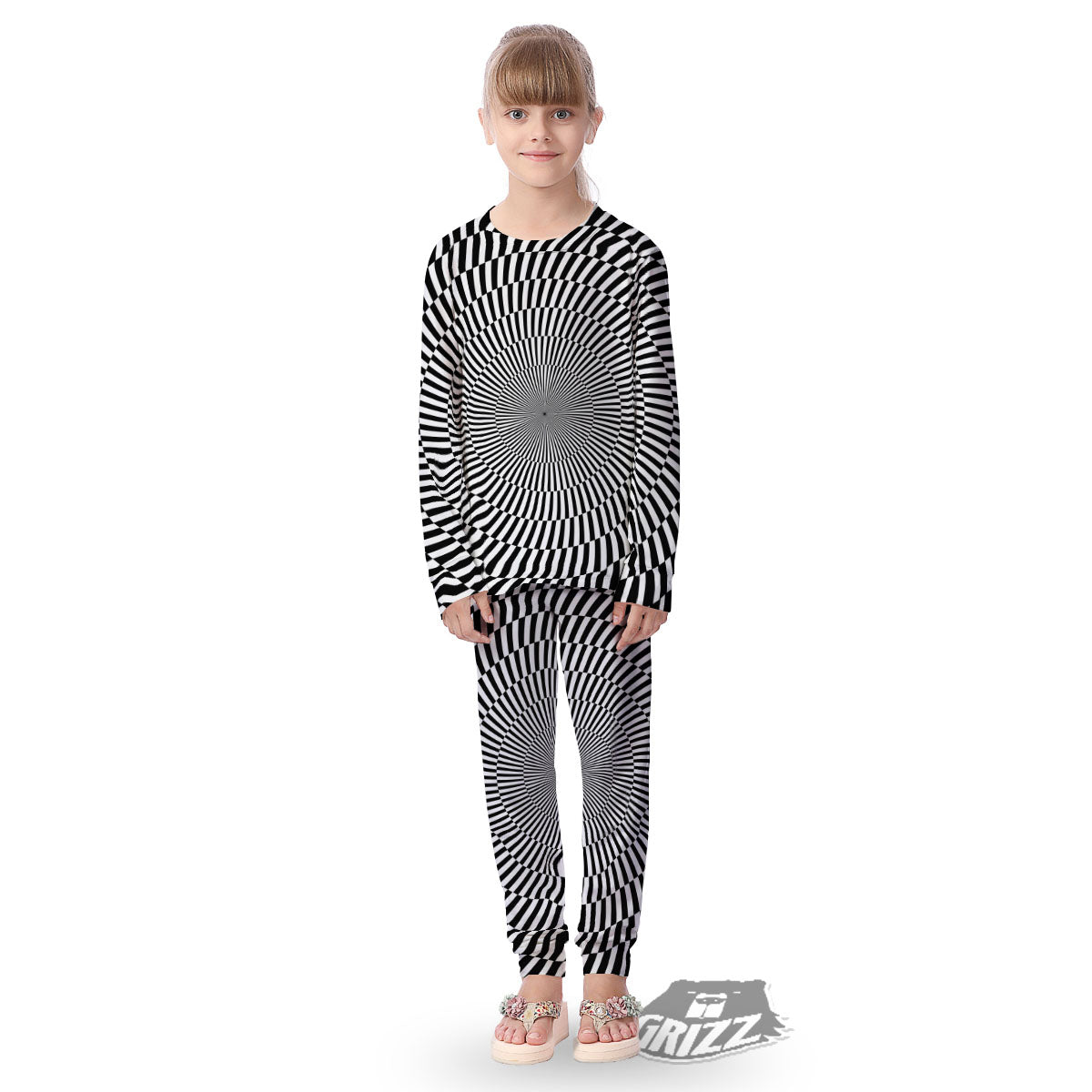 Illusion Optical Psychedelic Web Kid's Pajamas-grizzshop