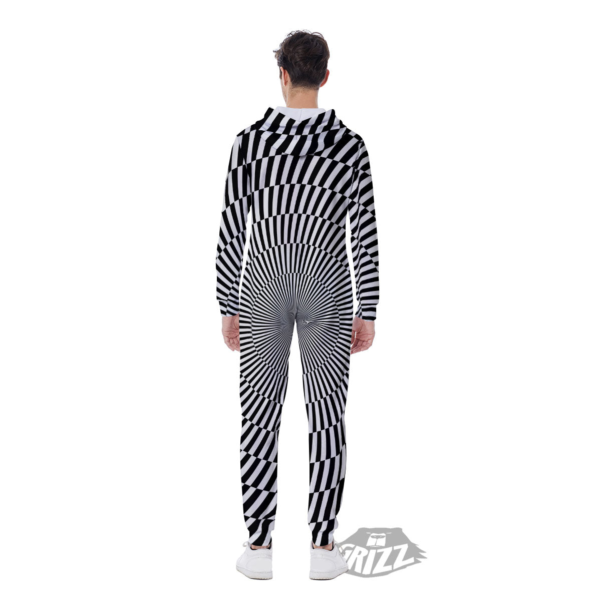 Illusion Optical Psychedelic Web Men's Jumpsuit-grizzshop