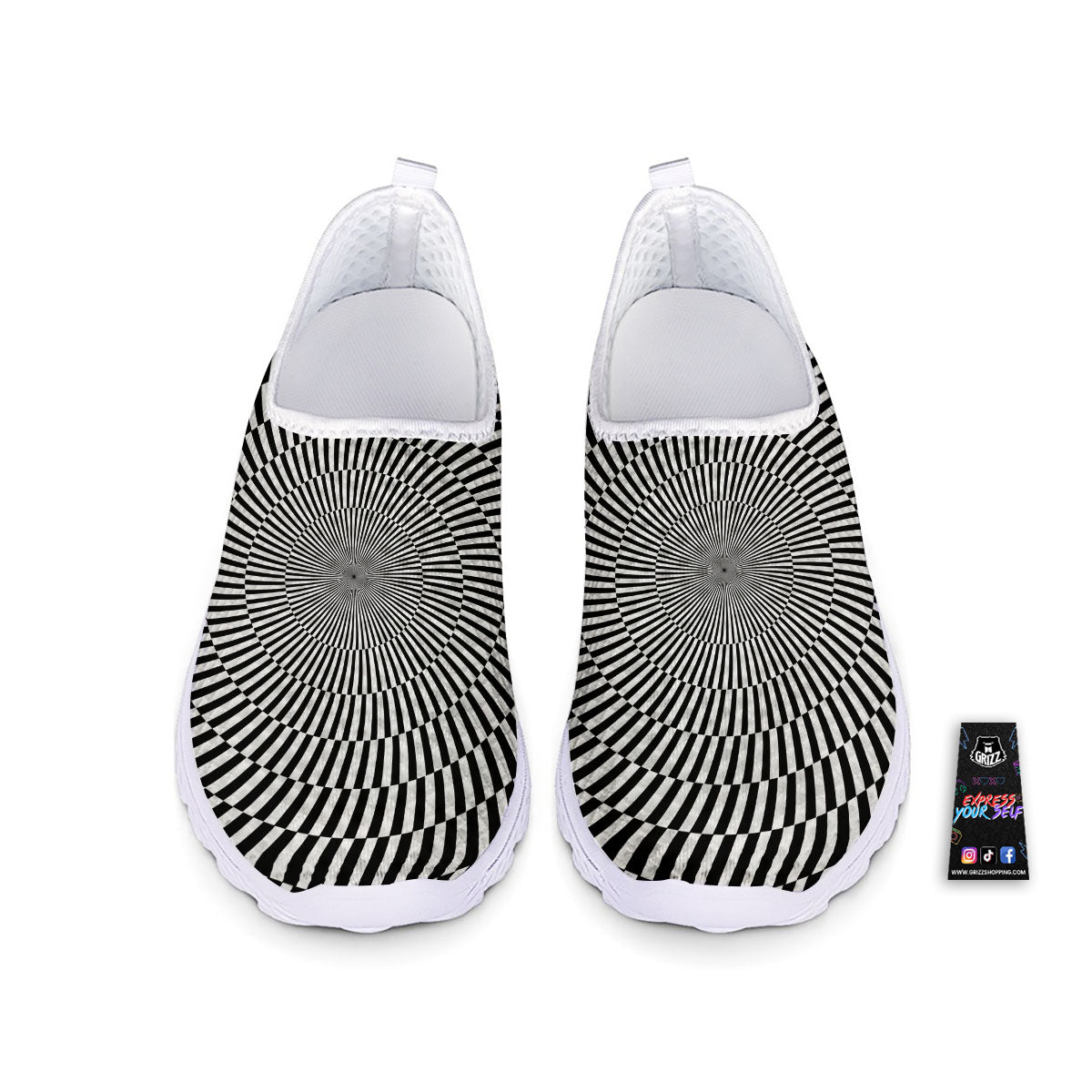 Illusion Optical Psychedelic Web Nurse Shoes-grizzshop