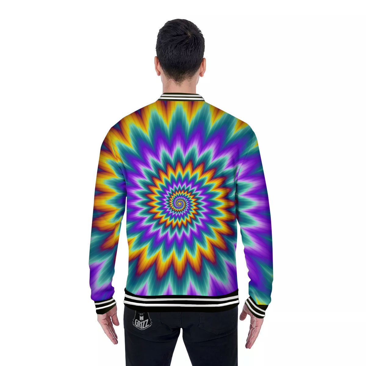 Illusion Optical Rave Psychedelic Baseball Jacket-grizzshop