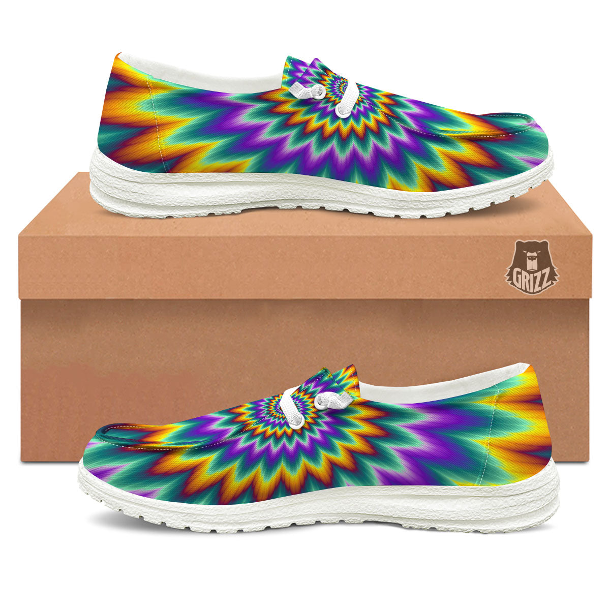Illusion Optical Rave Psychedelic Black Loafers-grizzshop