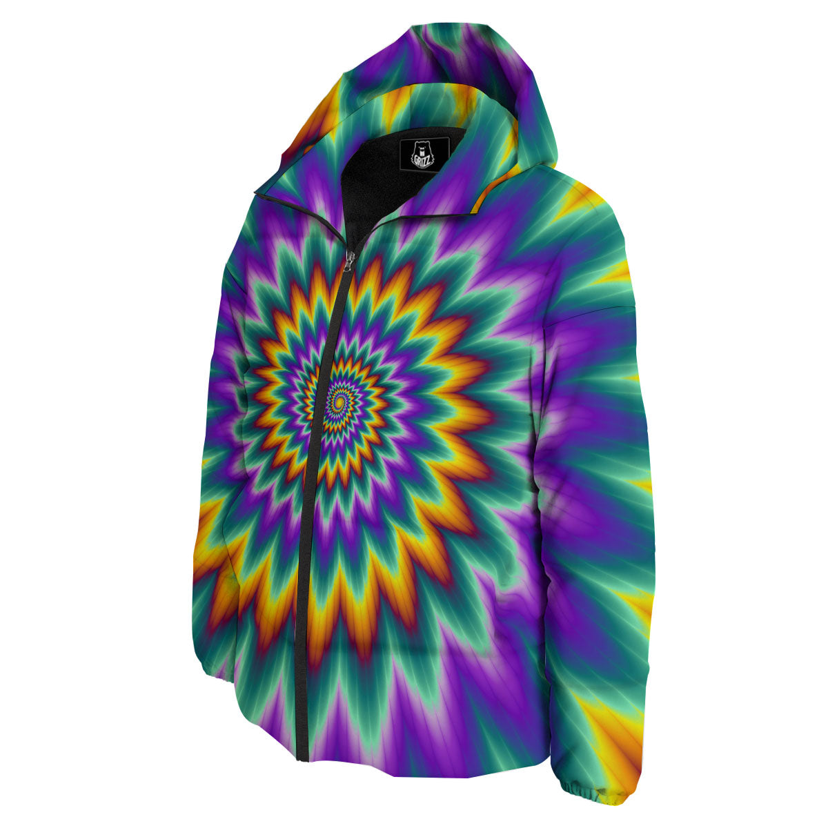 Illusion Optical Rave Psychedelic Down Jacket-grizzshop