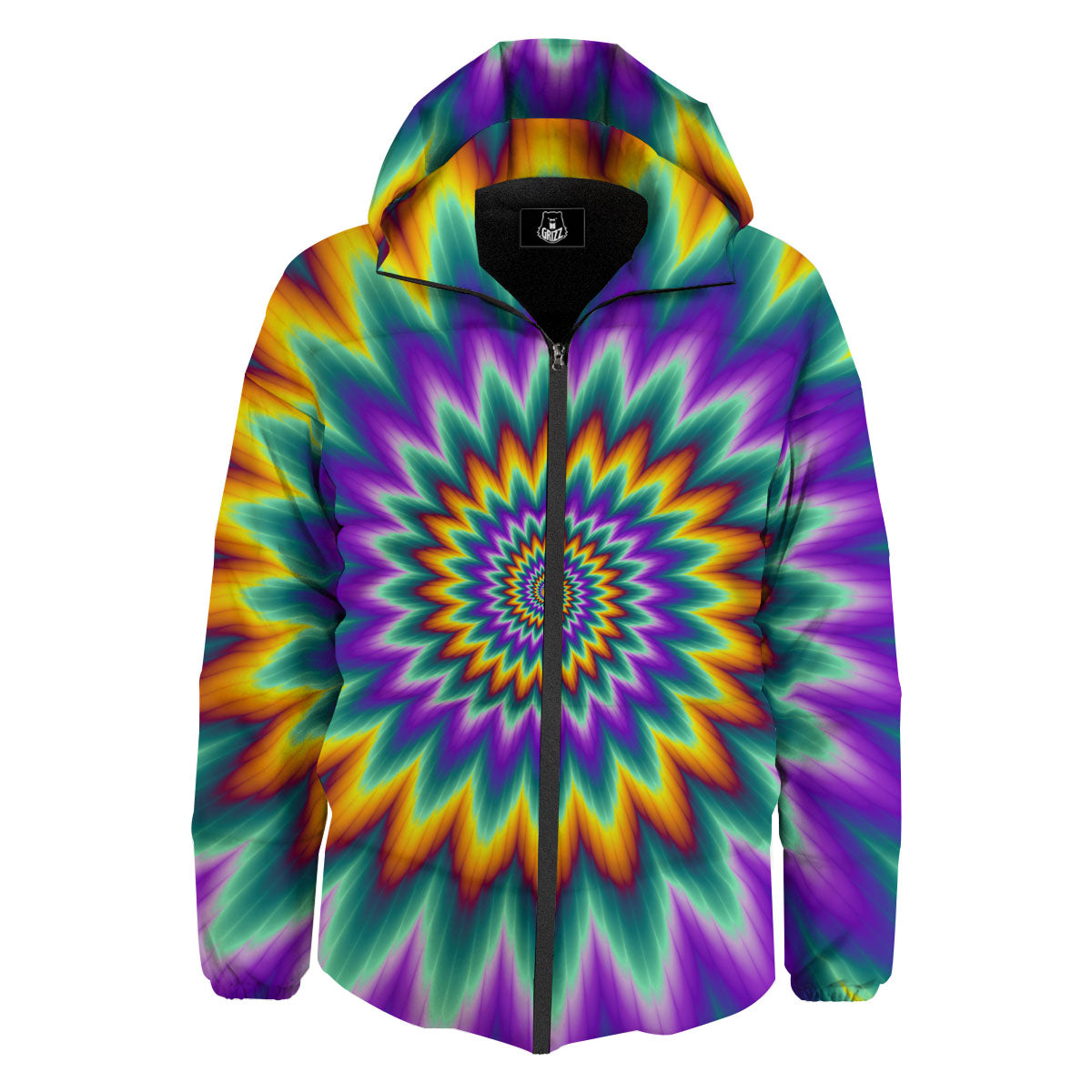 Illusion Optical Rave Psychedelic Down Jacket-grizzshop