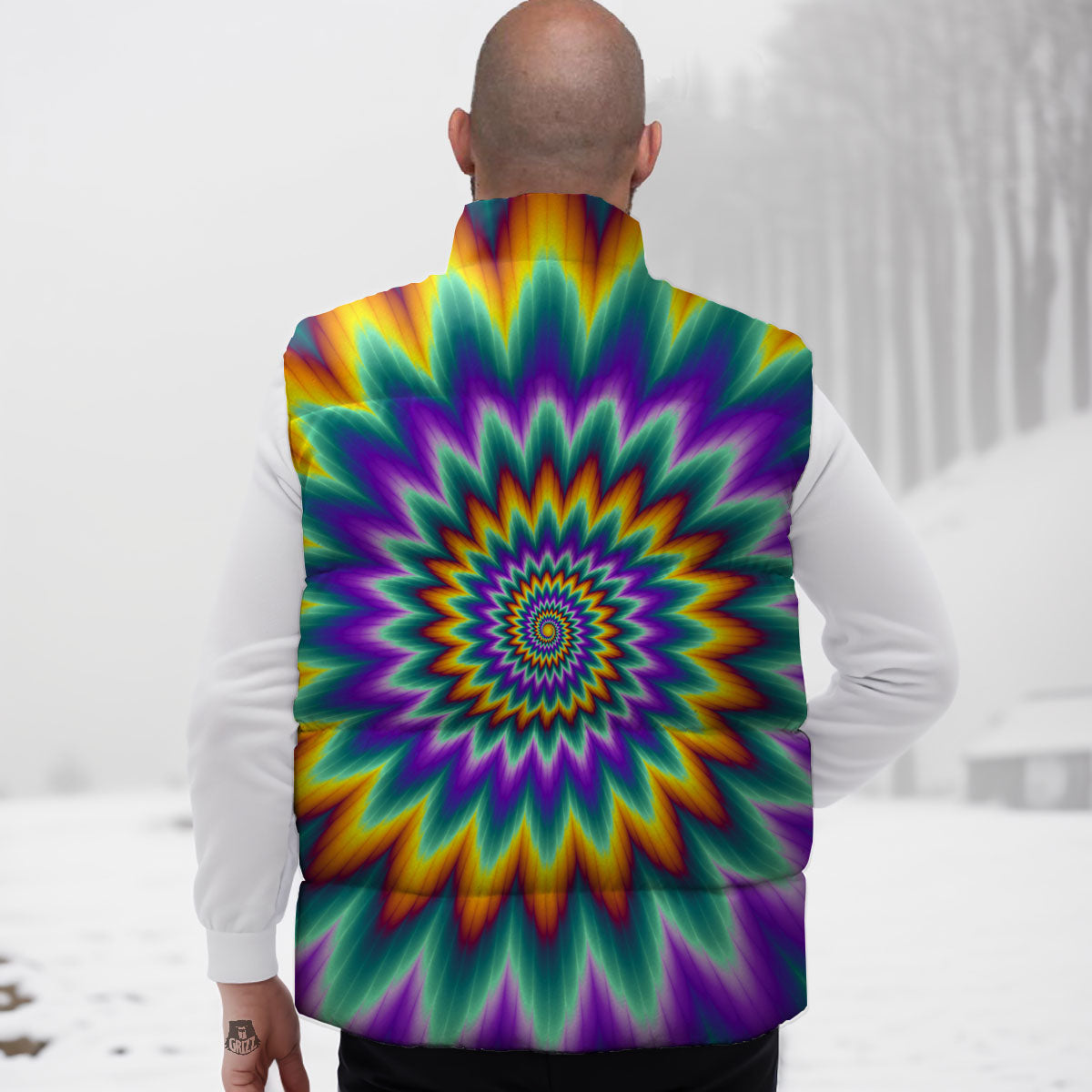 Illusion Optical Rave Psychedelic Down Vest