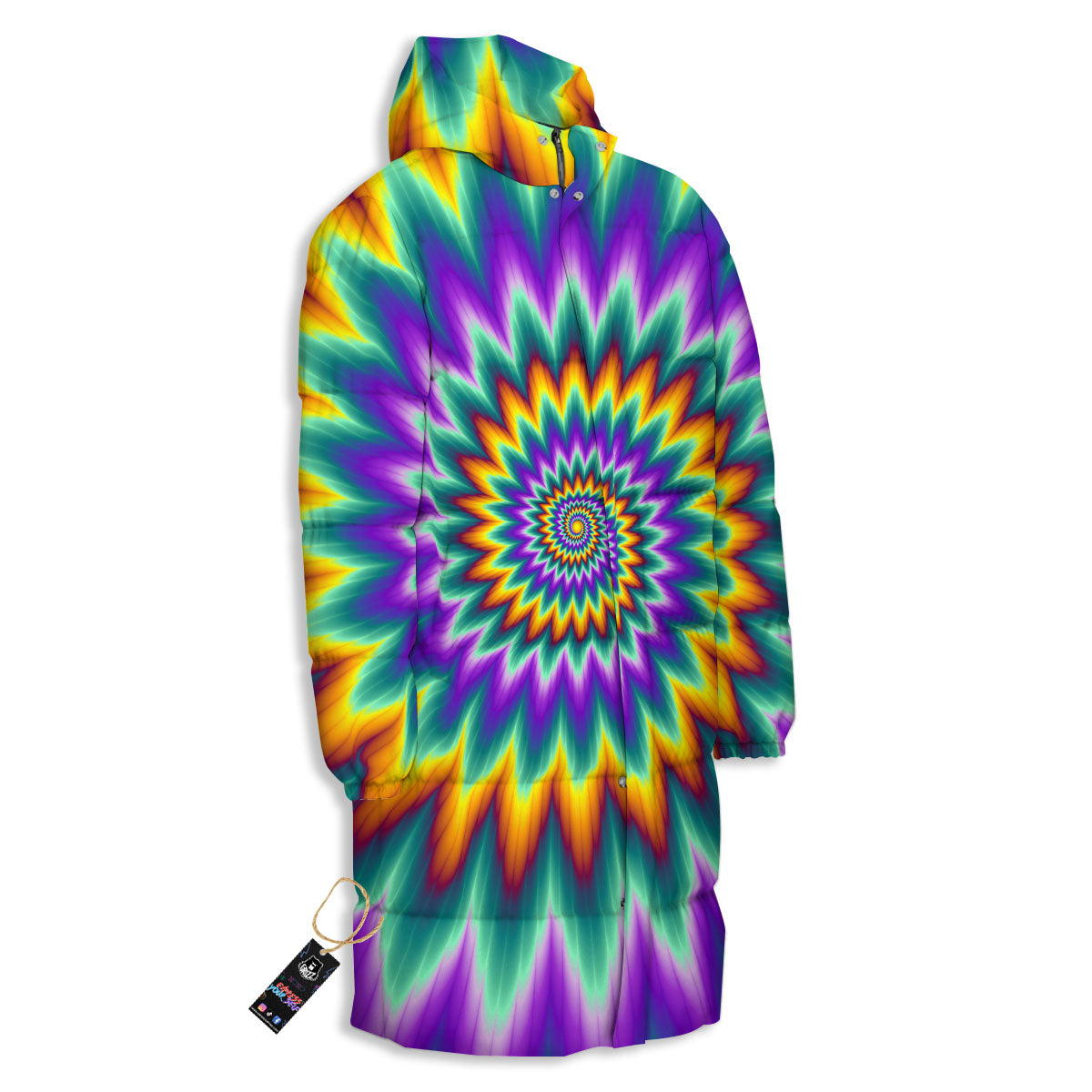 Illusion Optical Rave Psychedelic Long Down Jacket-grizzshop