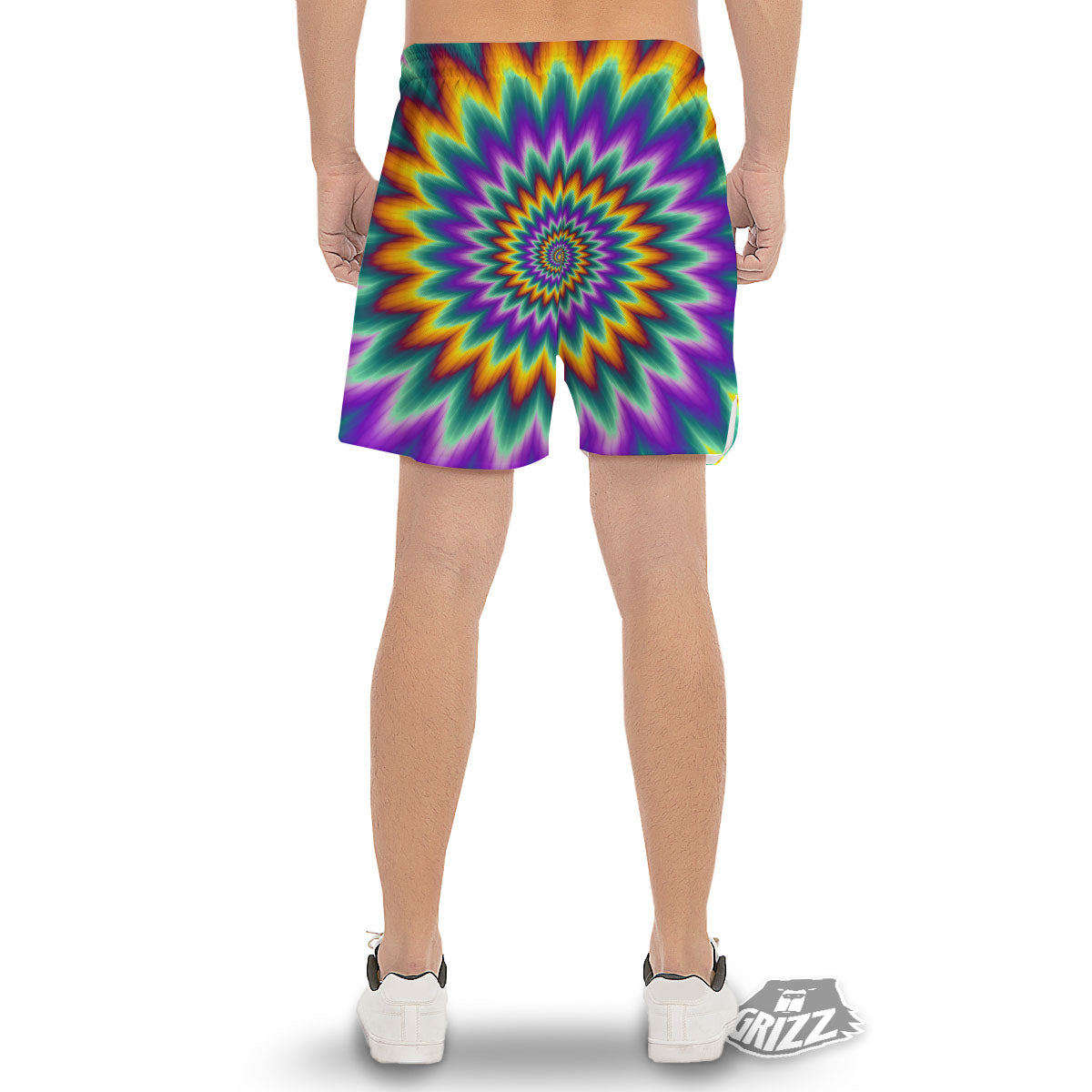 Illusion Optical Rave Psychedelic Men's Gym Shorts-grizzshop