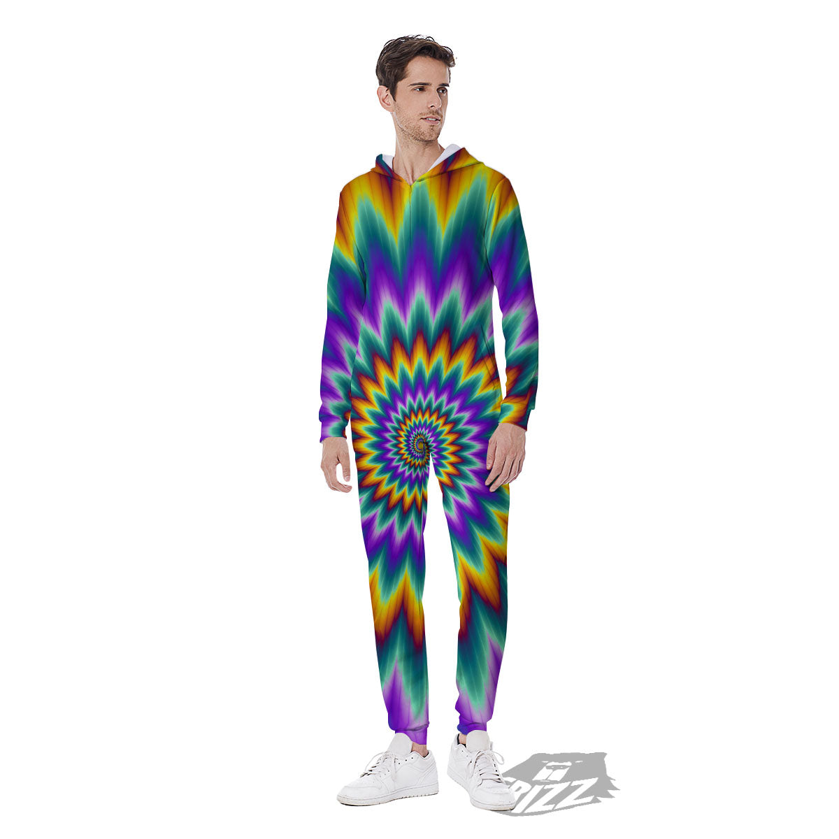 Illusion Optical Rave Psychedelic Men's Jumpsuit-grizzshop