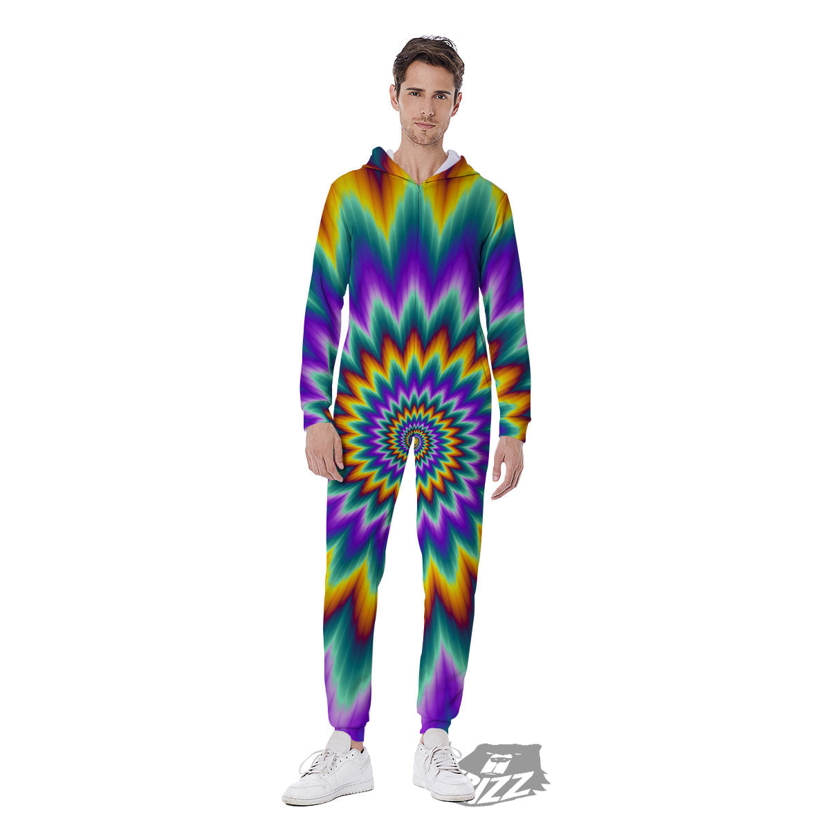 Illusion Optical Rave Psychedelic Men's Jumpsuit-grizzshop