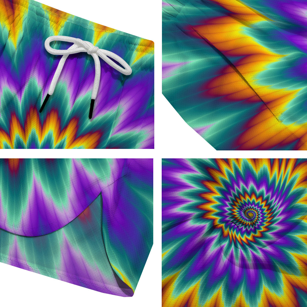 Illusion Optical Rave Psychedelic Men's Running Shorts-grizzshop